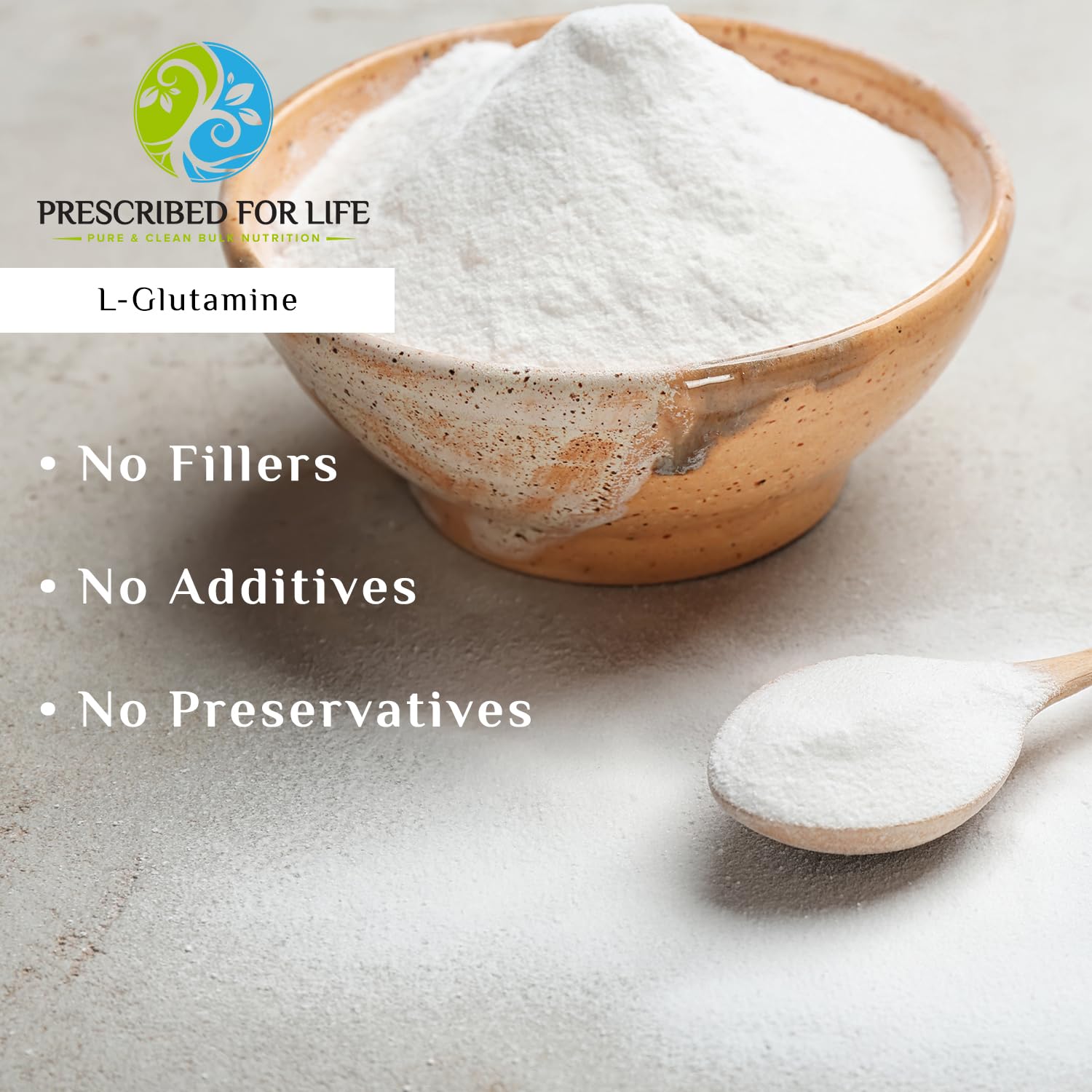 Prescribed For Life Pure L-Glutamine Powder - 10kg (22lb) | Gut Health & Muscle Recovery Amino Acid Supplement | Gluten-Free, Vegan, Kosher, Non-GMO | Ideal for Athletes, Fitness Enthusiasts & Digestive Support