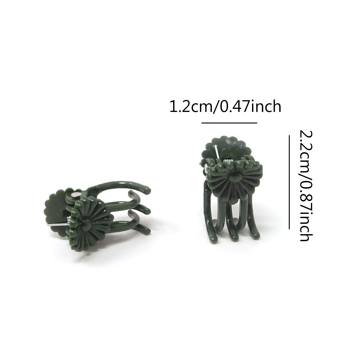 Honbay 100PCS Dark Green Orchid Clips - Tiny Plastic Plant Support Clips for Orchids, Stems, Vines & Stalks to Grow Upright | Perfect for Indoor Gardening, Greenhouse & Flower Arrangement