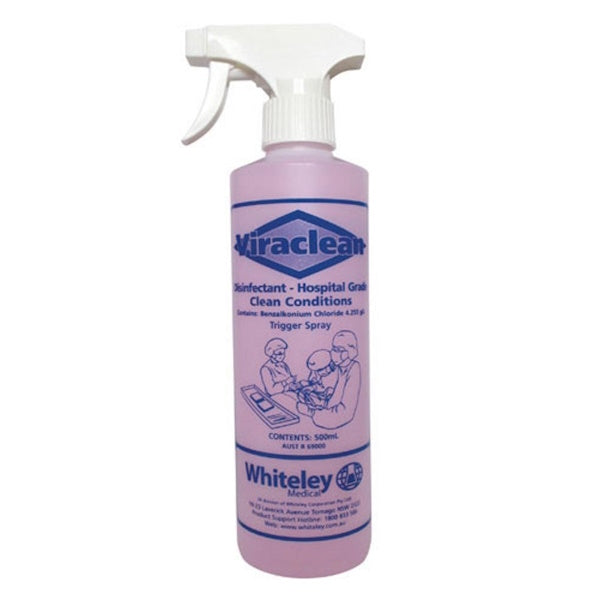 Whiteley Viraclean 500ml Hospital-Grade Disinfectant Surface Cleaner - Kills 99.9% Germs & Viruses | Ideal for Hospitals, Clinics, Schools & Home Disinfection