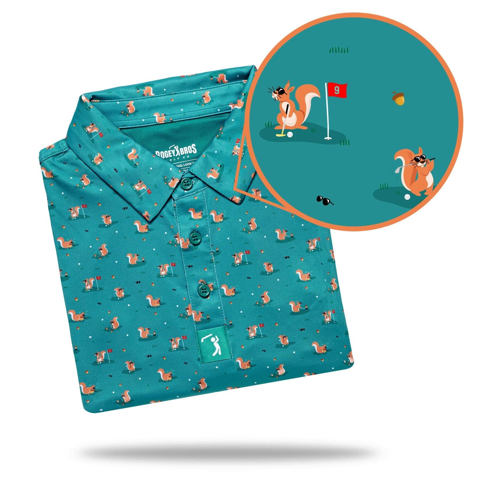 Bogey Bros - Funny Golf Polo Shirts for Men | 4-Way Stretch Short Sleeve Performance Shirt with UPF 50 Sun Protection | Perfect for Golf Outings, Casual Wear & Outdoor Activities