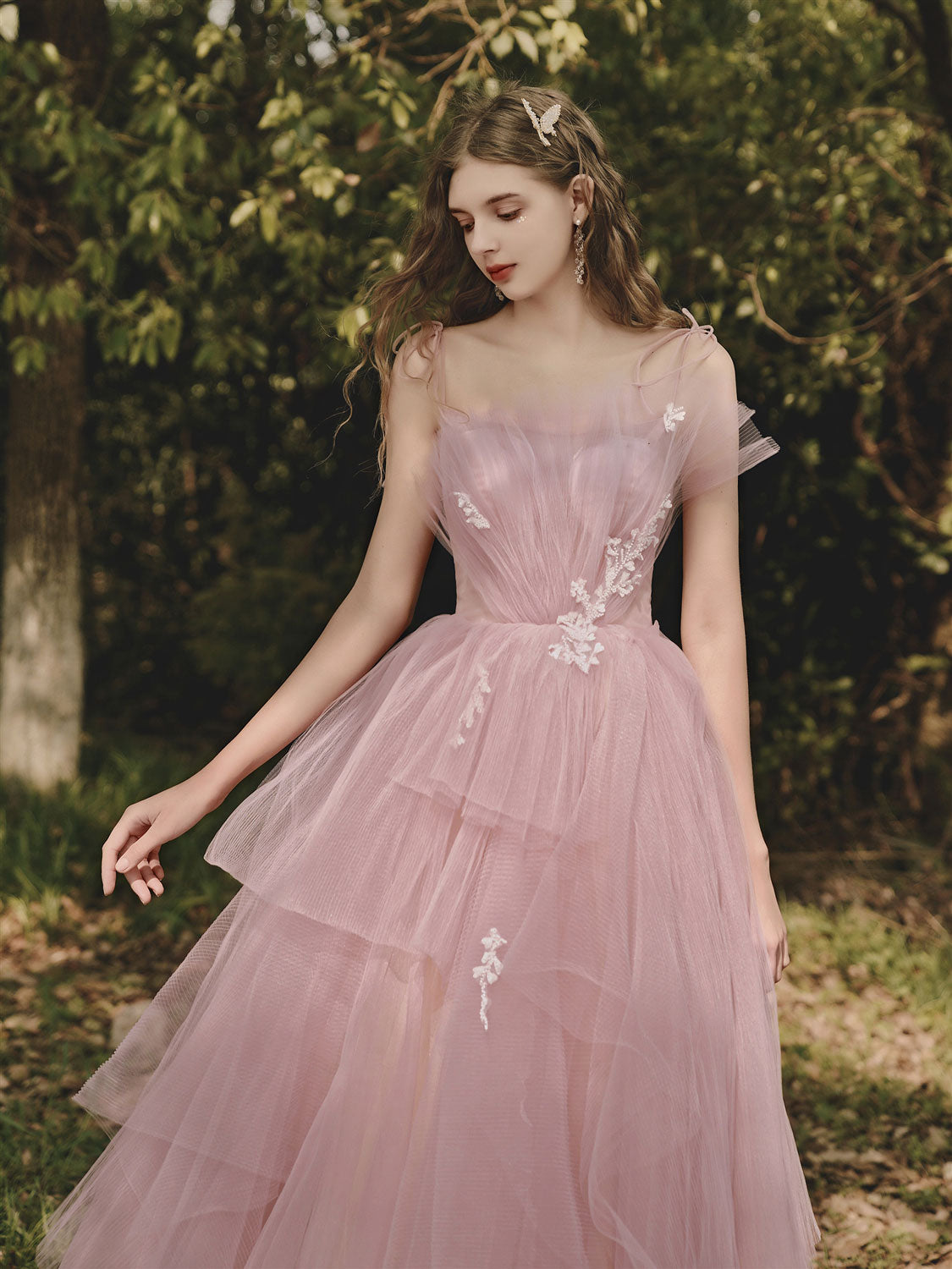 Elegant Pink Sweetheart Tulle Long Prom Dress for Women - Formal Evening Gown for Homecoming, Quinceañera & Special Occasions