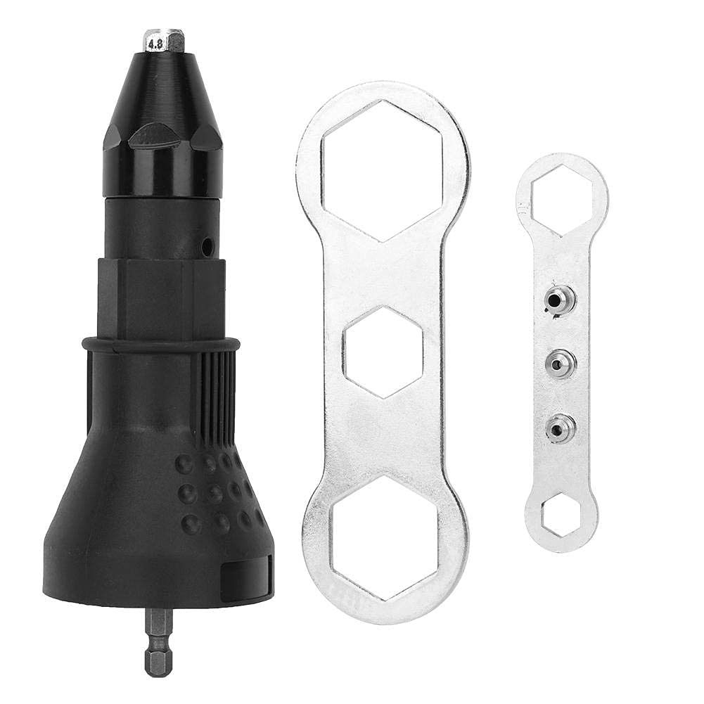 Rivet Nut Drill Adapter - Cordless Electric Riveting Nut Gun Tool for Carpenter & DIY Projects | Black | Perfect for Metalworking, Woodworking & Home Repairs