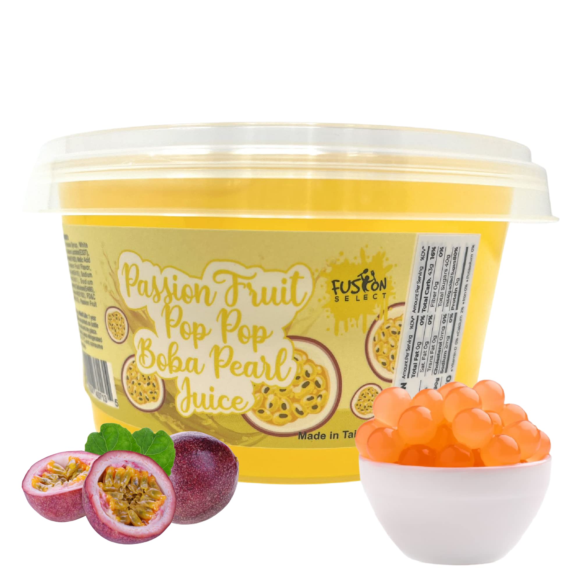 Premium Passion Fruit Boba Pearls - Bursting Popping Boba for Bubble Tea, Fruit Tea, Yogurt Toppings (450g) | Perfect for DIY Drinks, Desserts & Party Snacks