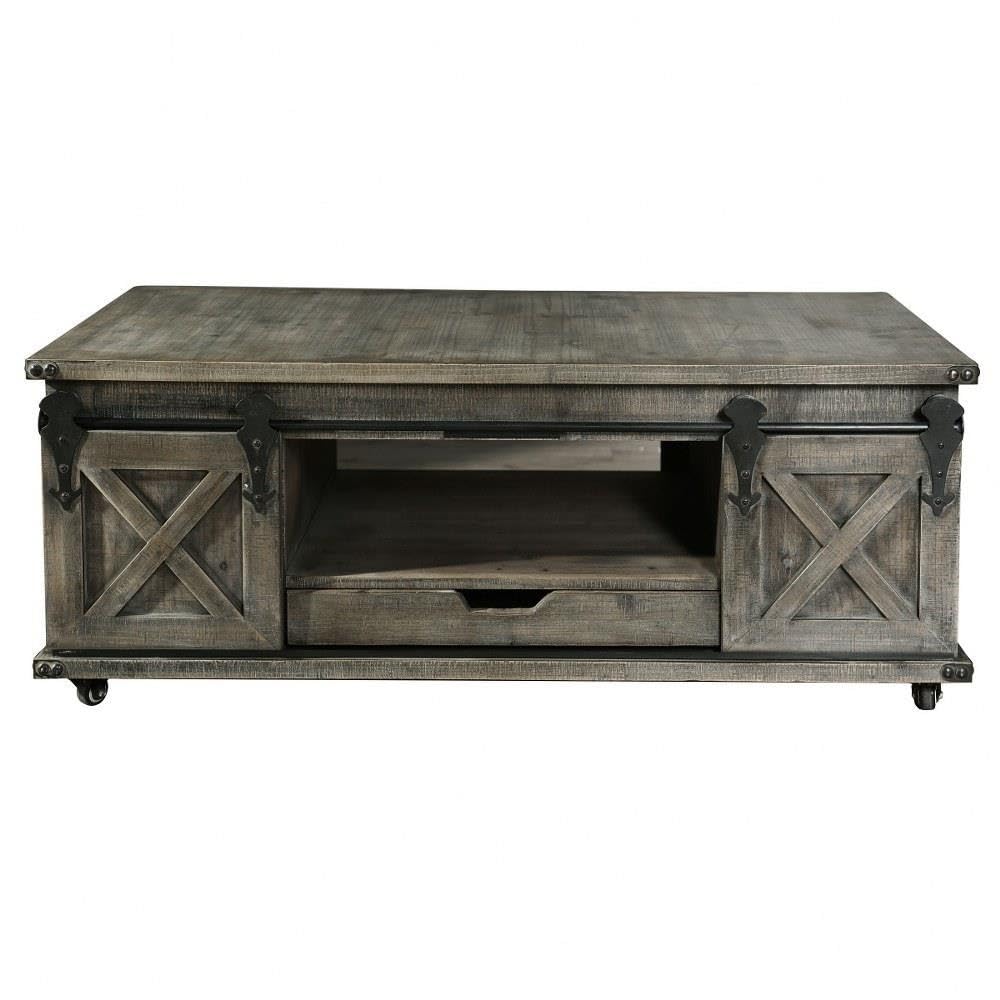 Presley 47 x 24 Inch Driftwood Grey Coffee Table - Modern Living Room Furniture for Small Spaces, Home Decor, and Apartment Essentials | Perfect for Coffee, Books, and TV Remotes