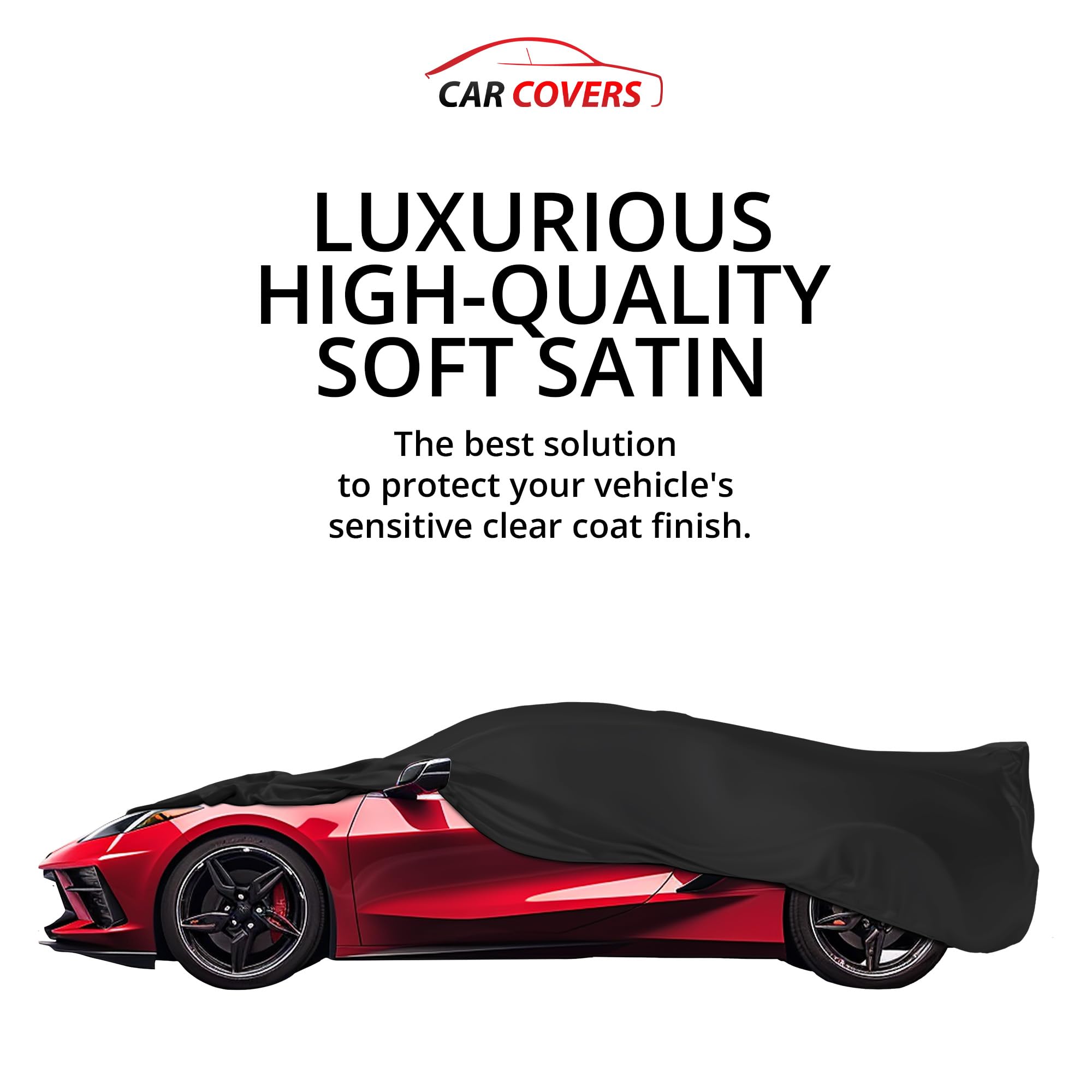 Premium Scratch-Resistant Indoor Car Cover for Chevrolet Corvette 2005-2013 - Black Satin Ultra Soft Material with Warranty | Perfect for Garage Storage & Vehicle Protection