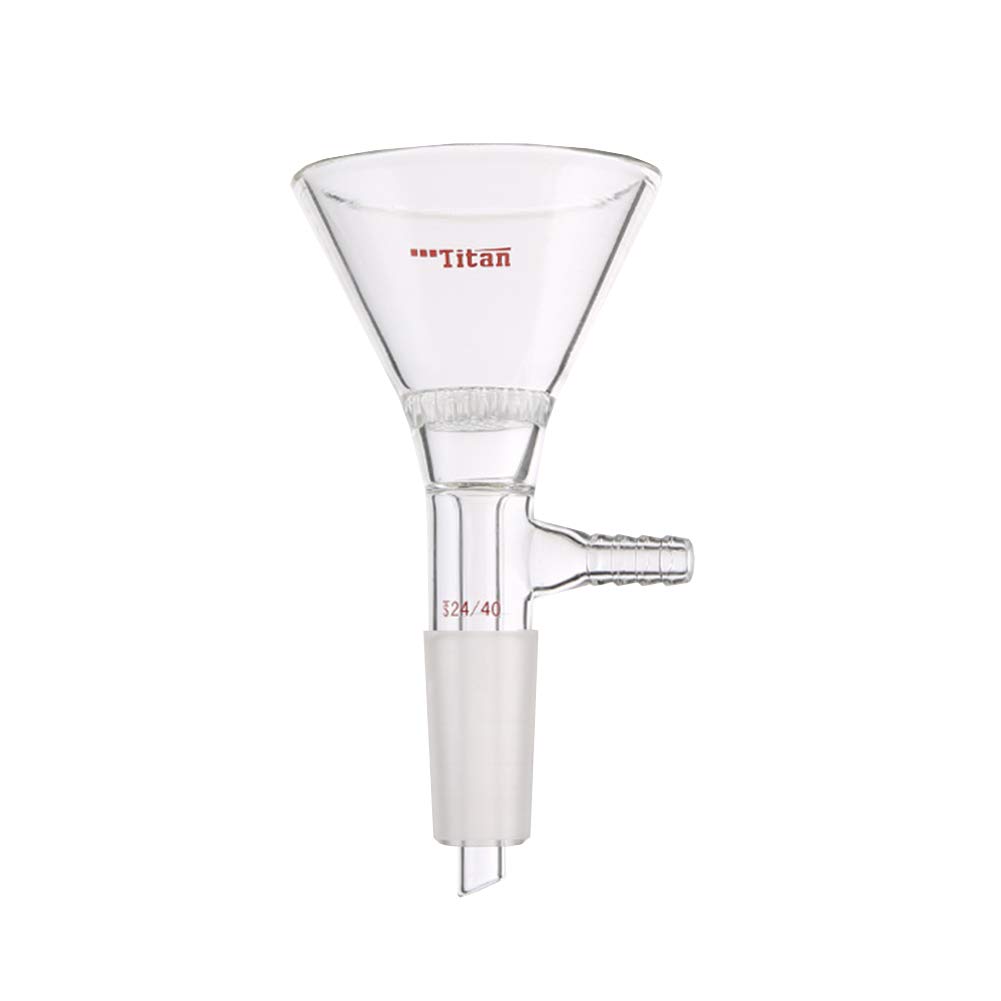 Premium Glass Short Stem Funnel - 75mm Top O.D. with 24/40 Inner Joint - Lab Grade Filter Funnel for Chemistry Experiments & Essential Oil Distillation - Perfect for Home Brewing, DIY Perfume Making & Scientific Research