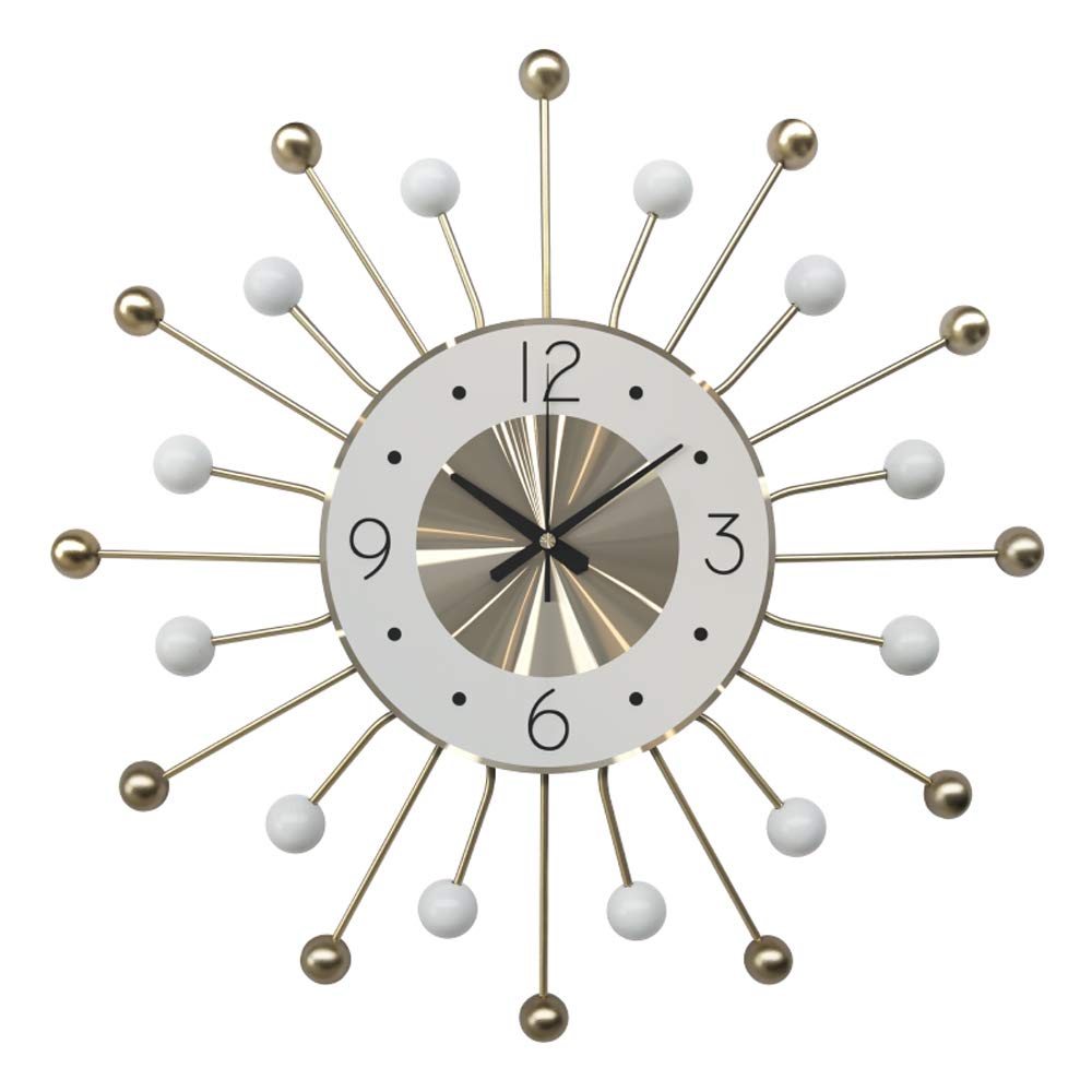 SHISEDECO Modern Wooden and Metal Ball Wall Clock - Silent Non-Ticking, Vibrant Pop Color Home Decor for Living Room, Bedroom, Office (12 Inch) - Perfect for Wall Decoration, Gift Idea & Interior Design