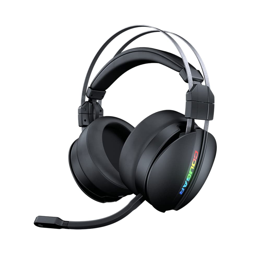 COUGAR OMNES Essential Wireless Gaming Headset - Stereo Boost & Virtual Surround Sound - 9.7mm Noise-Canceling Mic - RGB Lighting for PC, PS5, Xbox - Perfect for FPS, Streaming & Esports