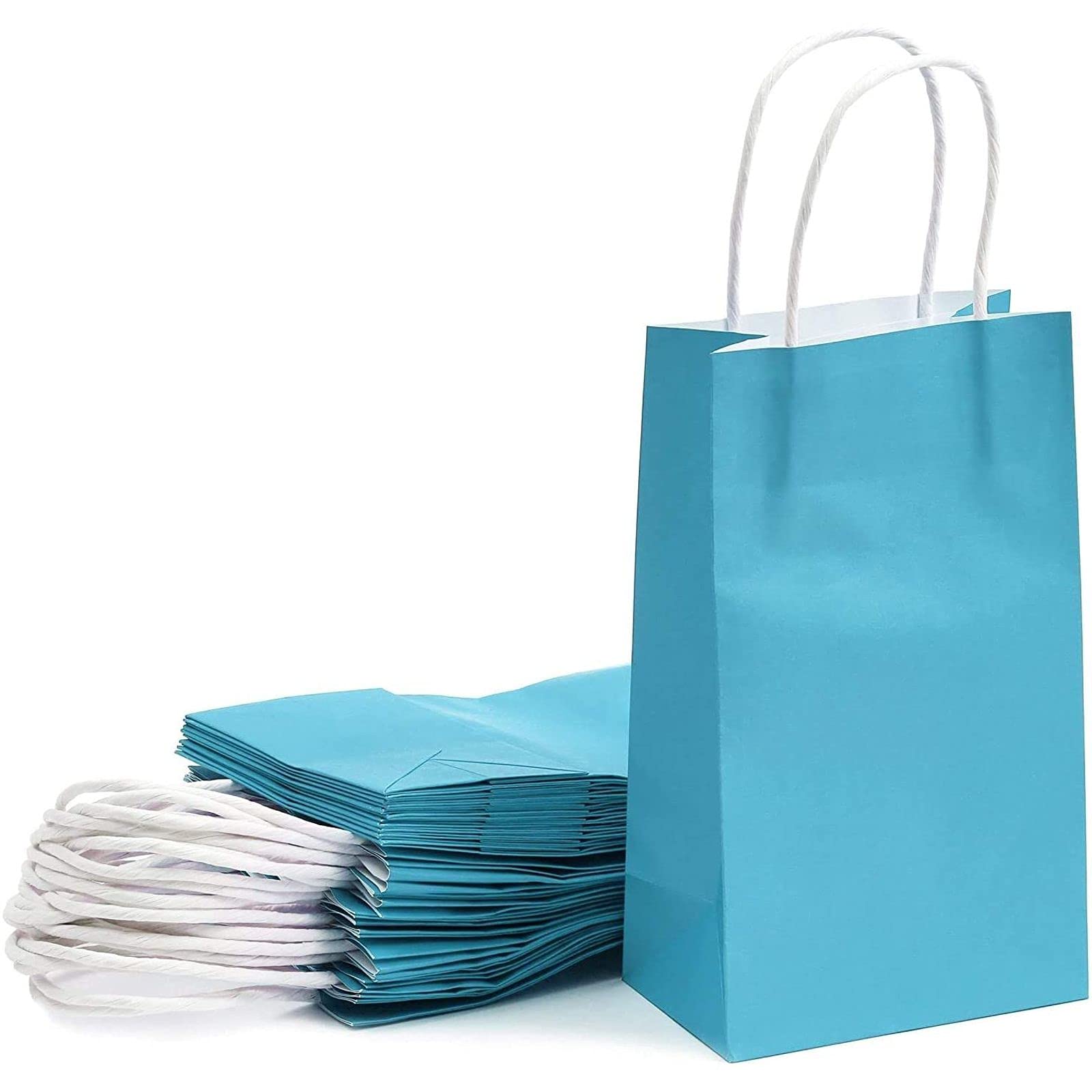 25 Pack Blue Birthday Party Gift Bags with Handles - 9