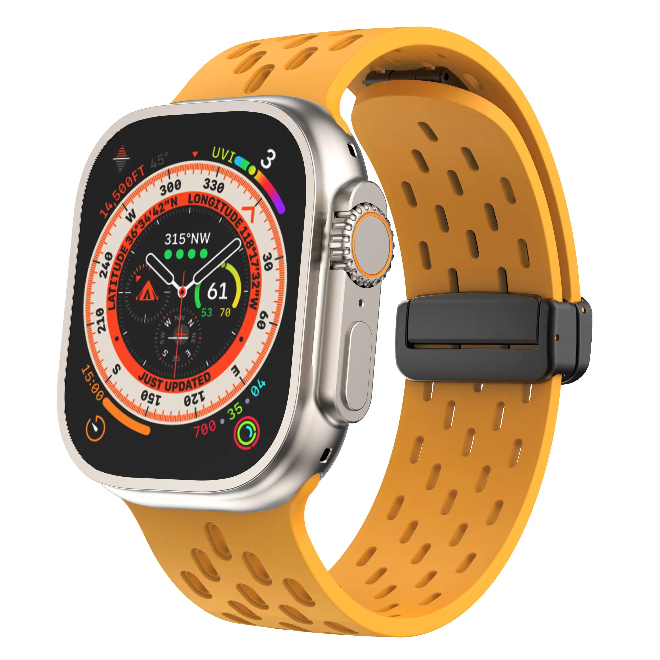 Breathable Silicone Magnetic Watch Bands - Adjustable & Comfortable Wristband for Apple Watch, Samsung, Fitbit - Perfect for Workouts, Running & Daily Wear
