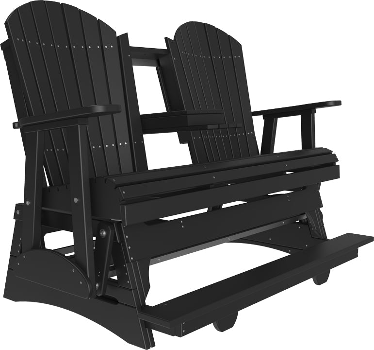 LuxCraft 5-Foot Adirondack Balcony Glider Chair - Outdoor Patio Furniture for Relaxing on Porch, Deck or Garden