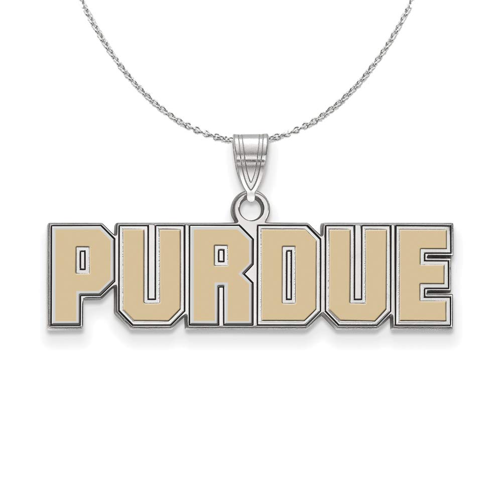 Sterling Silver Purdue Pendant Necklace with Black Bow for Gifts & Fashion