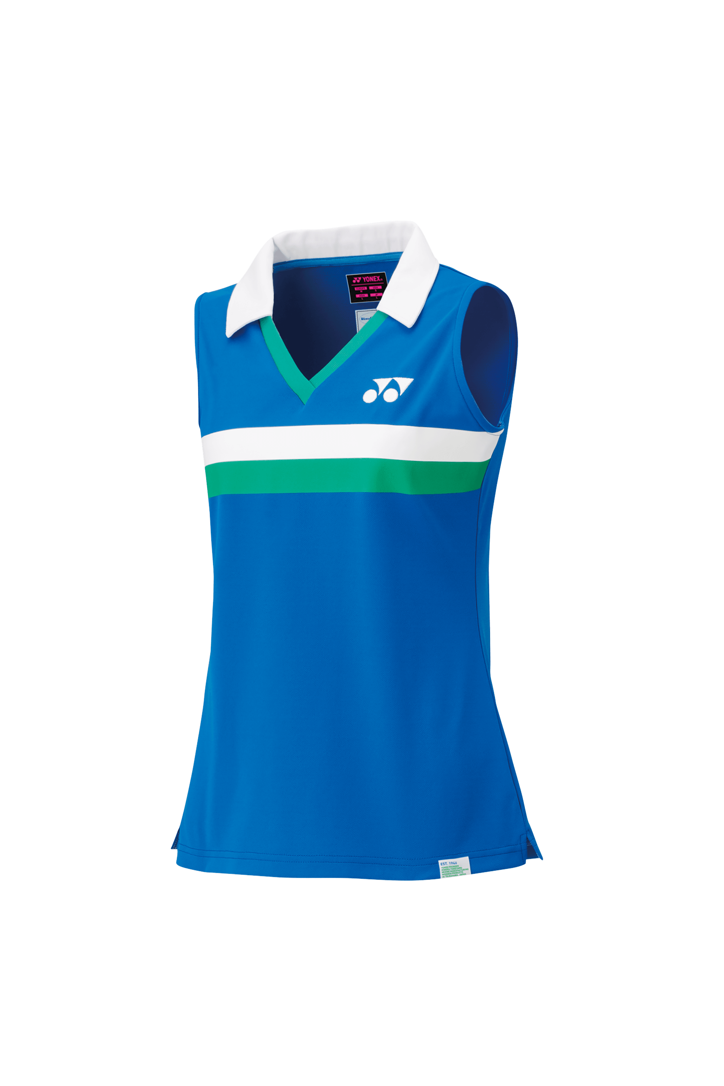 75TH Women's Sleeveless Polo Shirt 20627A - Breathable Athletic Top for Golf, Tennis & Summer Outings [Sapphire Blue]