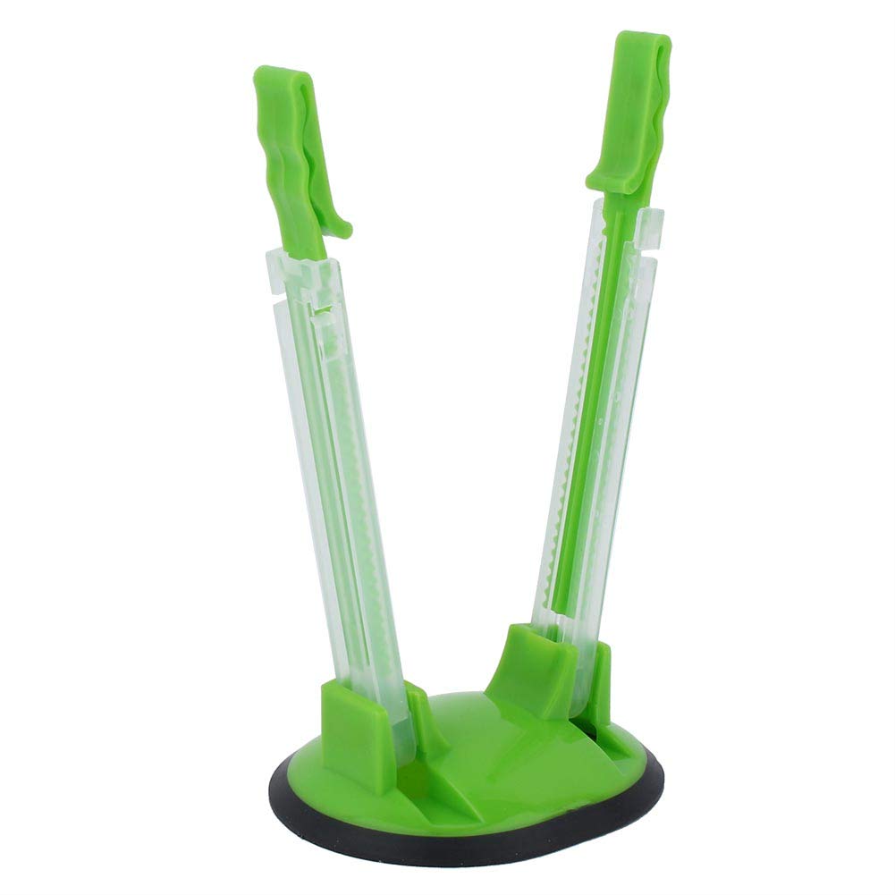 Adjustable Hands-Free Baggy Rack Clip - Kitchen Food Storage Bag Opener Holder with Non-Slip Rubber Base (Green) | Perfect for Meal Prep, Snack Storage & Pantry Organization