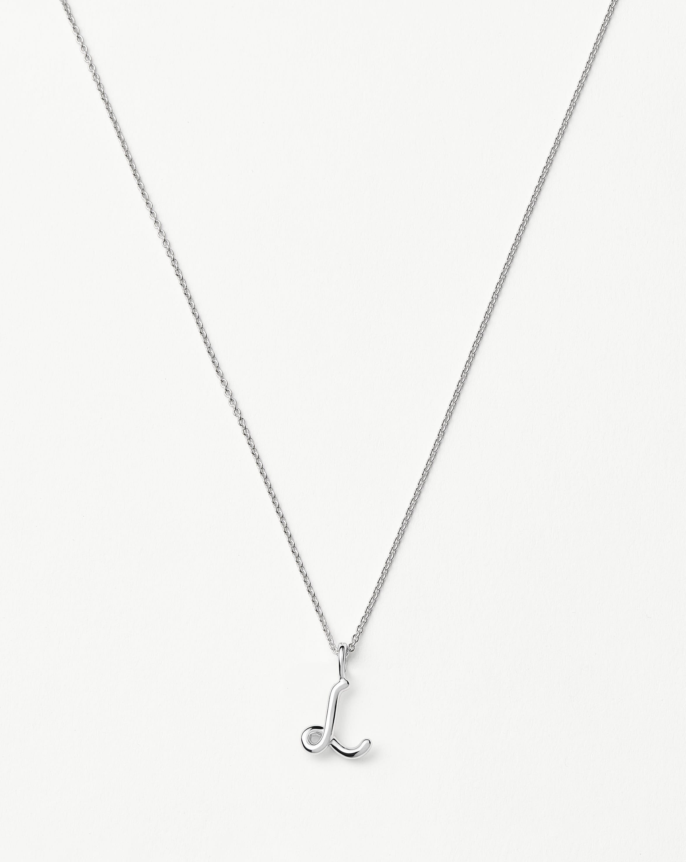 Curly Molten Mini Initial Necklace | Sterling Silver Personalized Jewelry for Women | Perfect Gift for Birthday, Anniversary & Valentine's Day