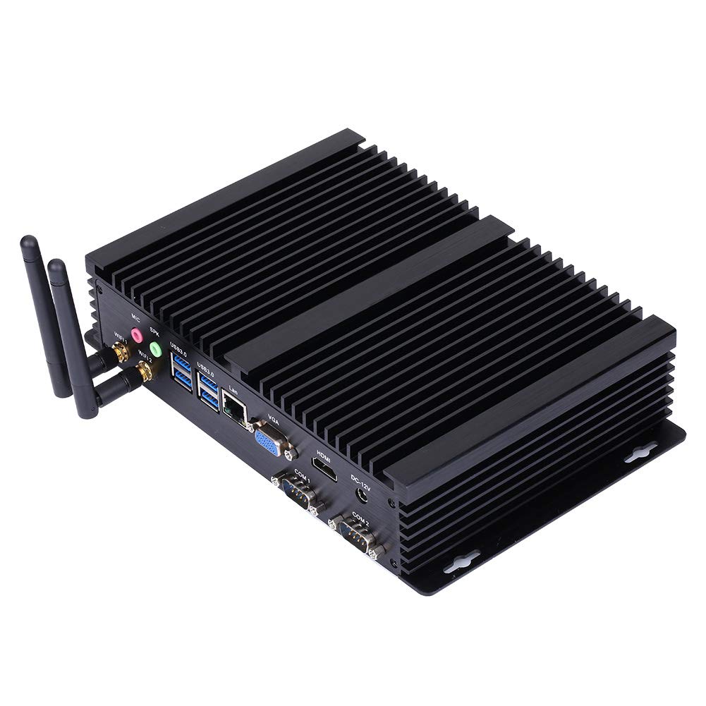 HUNSN Fanless Industrial Mini PC - Intel Core i5-10310U, 16GB RAM, 256GB SSD + 1TB HDD, Windows 11/Linux Ubuntu, VGA/HDMI/LAN, 2x RS232 & 7x USB Ports - Ideal for Factory Automation, Digital Signage & Embedded Systems