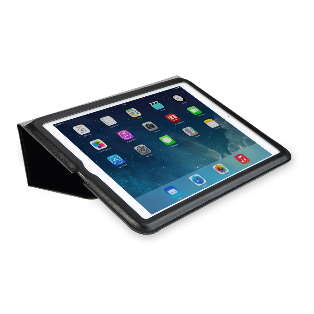 GGMM IntelliFolio-IA Genule Leather Wallet Case for iPad Air - Slim Protective Cover with Card Slots, Black (iPa50501) | Perfect for Business Travel & Daily Commute