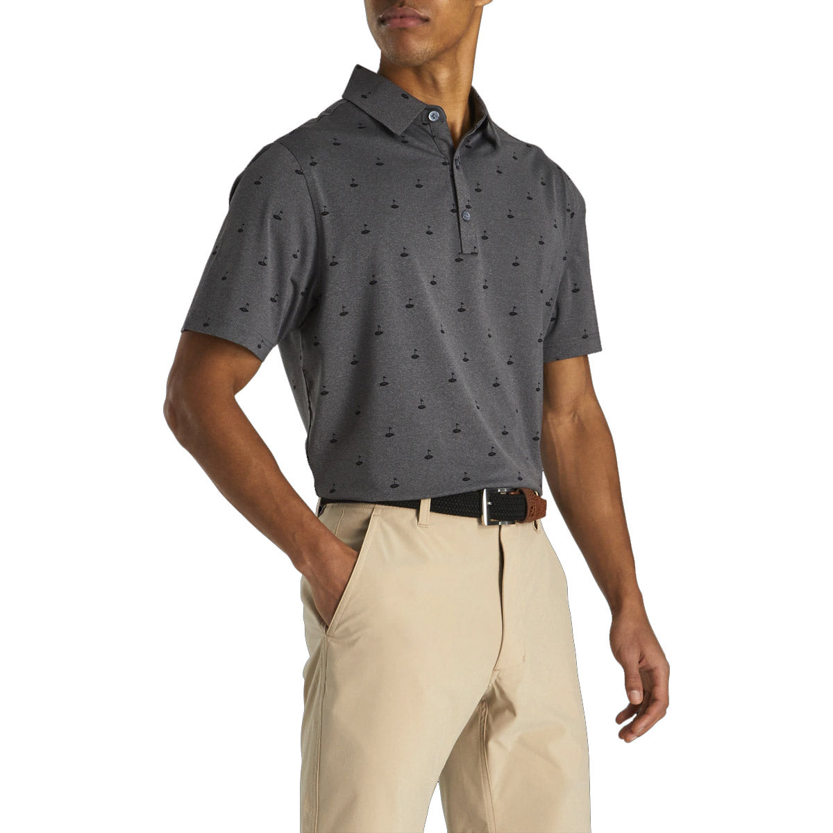 FootJoy Men's Athletic Fit Lisle Golf Polo Shirt - Moisture-Wicking Performance Golf Shirt for Men - Perfect for Golf Tournaments, Driving Range & Casual Wear