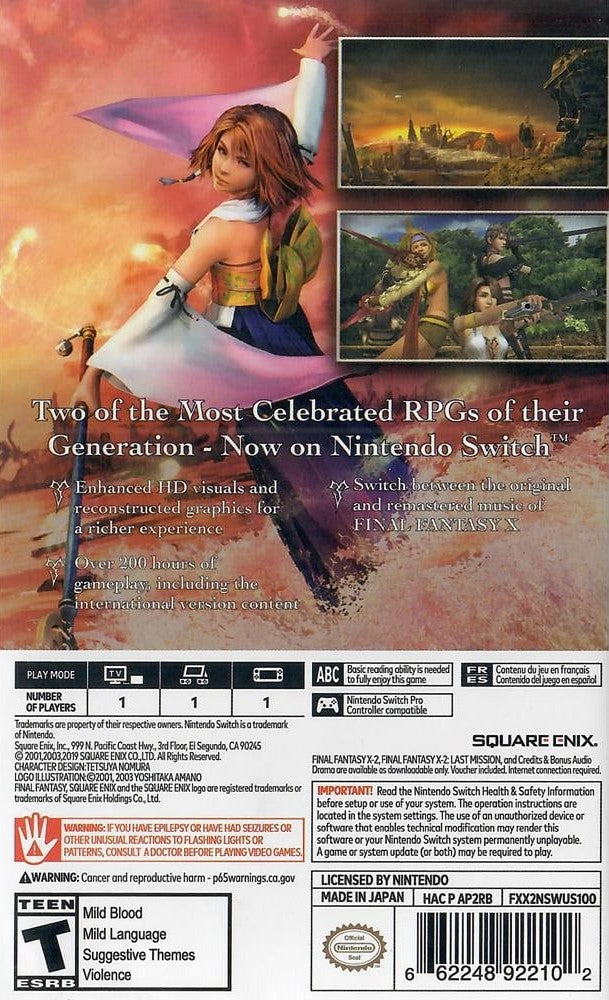 Final Fantasy X & X-2 HD Remaster - PlayStation 4 | Classic JRPG Bundle with Enhanced Graphics & Bonus Content - Perfect for RPG Fans & Nostalgic Gamers
