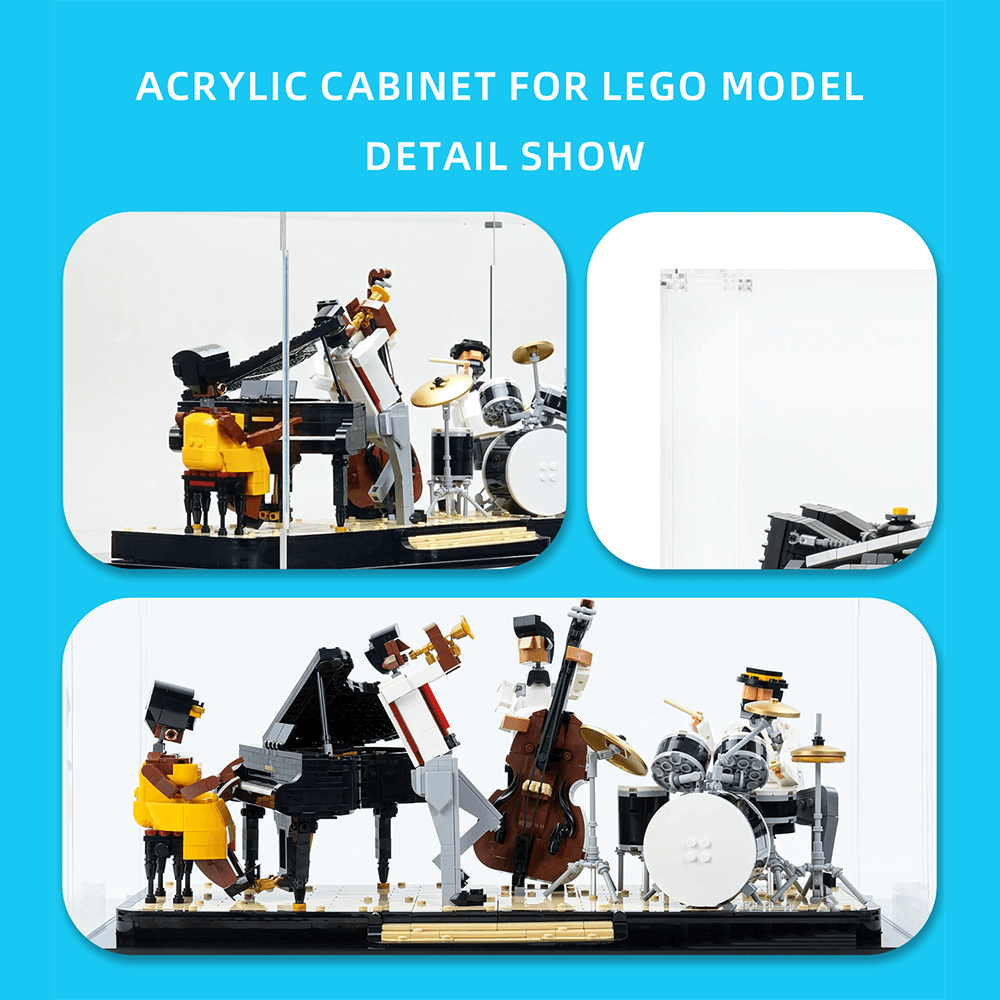LEGO 21334 Ideas Jazz Quartet Display Case - Premium Acrylic Showcase for LEGO Jazz Band Set - Perfect for Home Decor, Office Display & Collector's Showcase