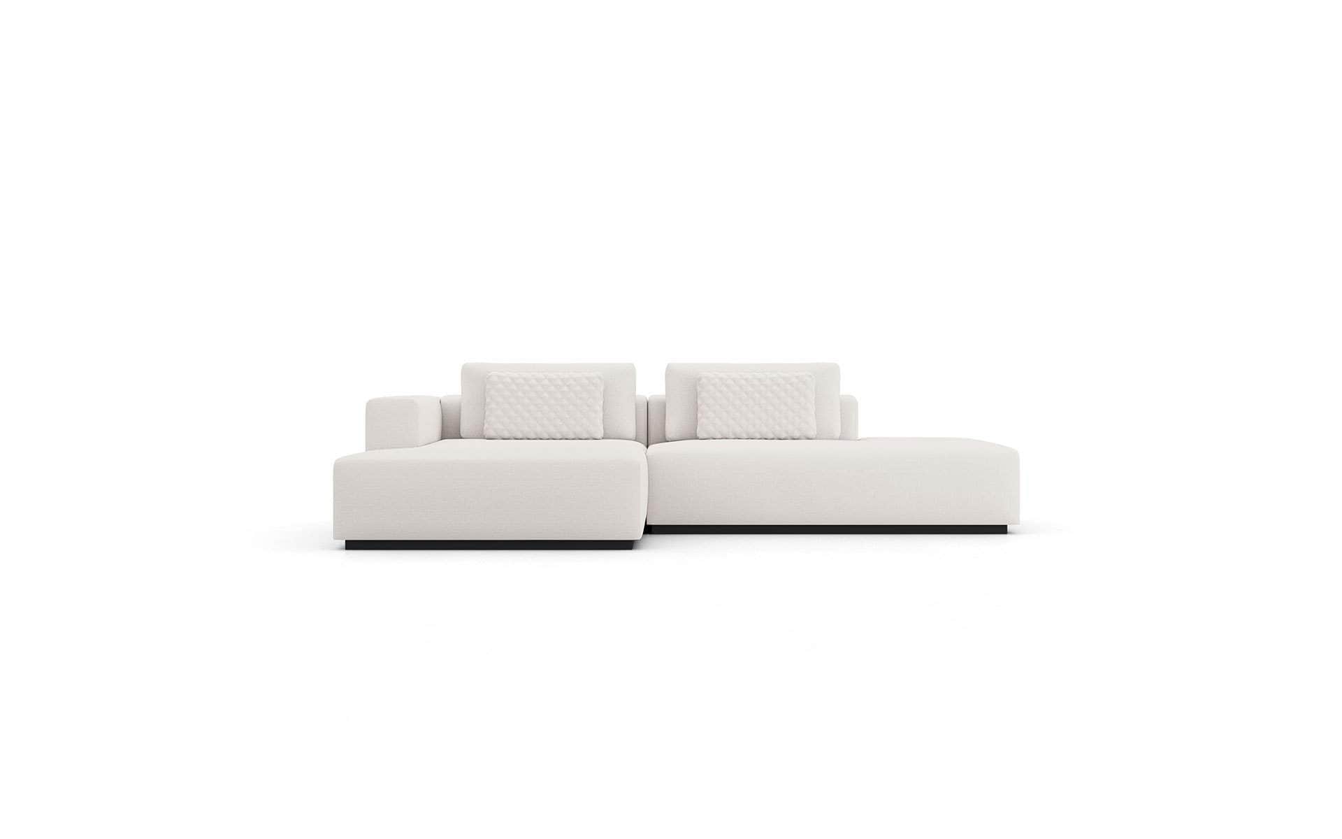 Spruce Modular Small Sectional Sofa with Chaise in Chalk Fabric - 2 Configurations | Compact Living Room Furniture for Apartments & Small Spaces