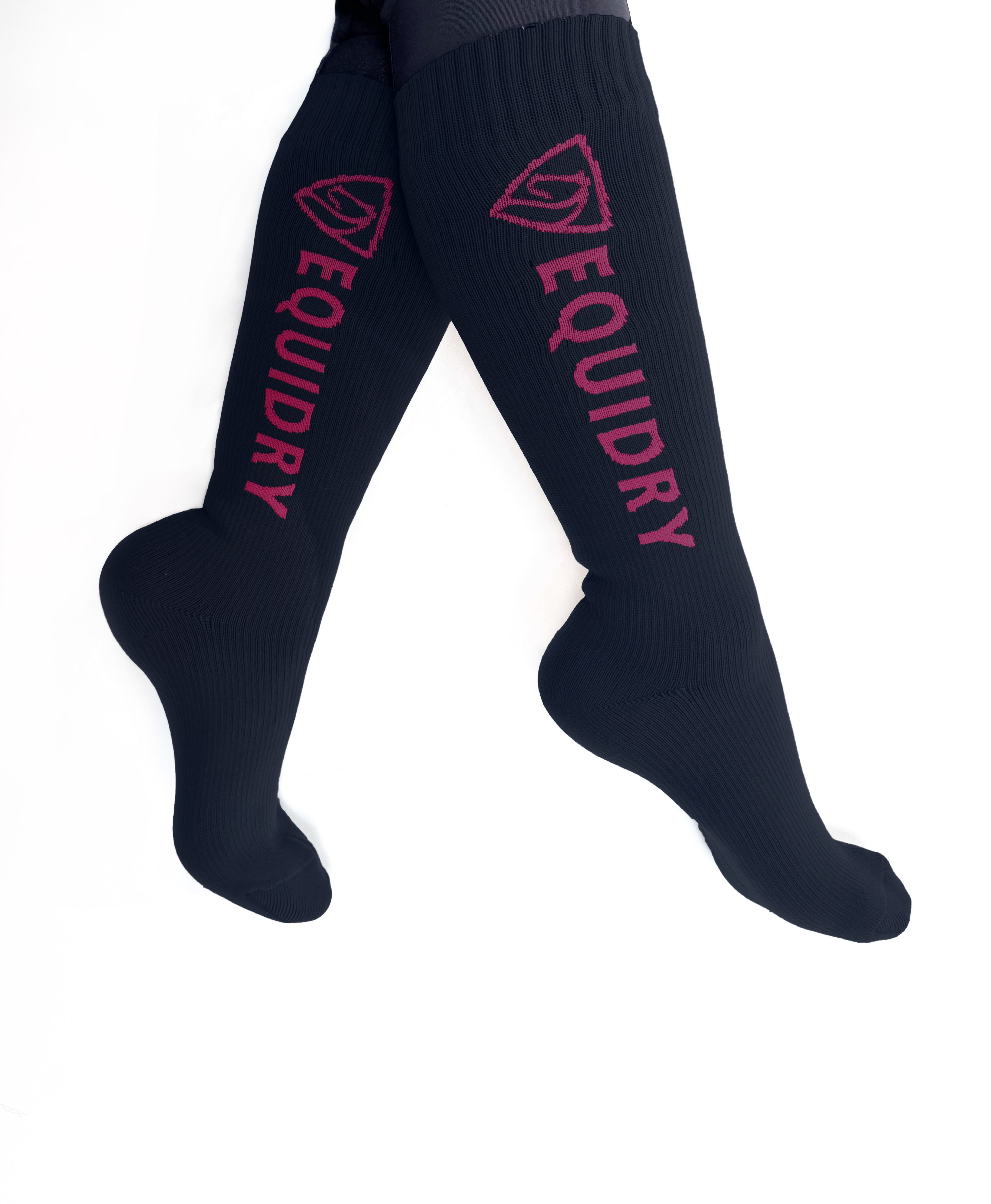 EQUIDRY Waterproof Socks for Hiking & Outdoor Activities - Navy/Raspberry - Keep Feet Dry in Rain, Snow & Wet Conditions