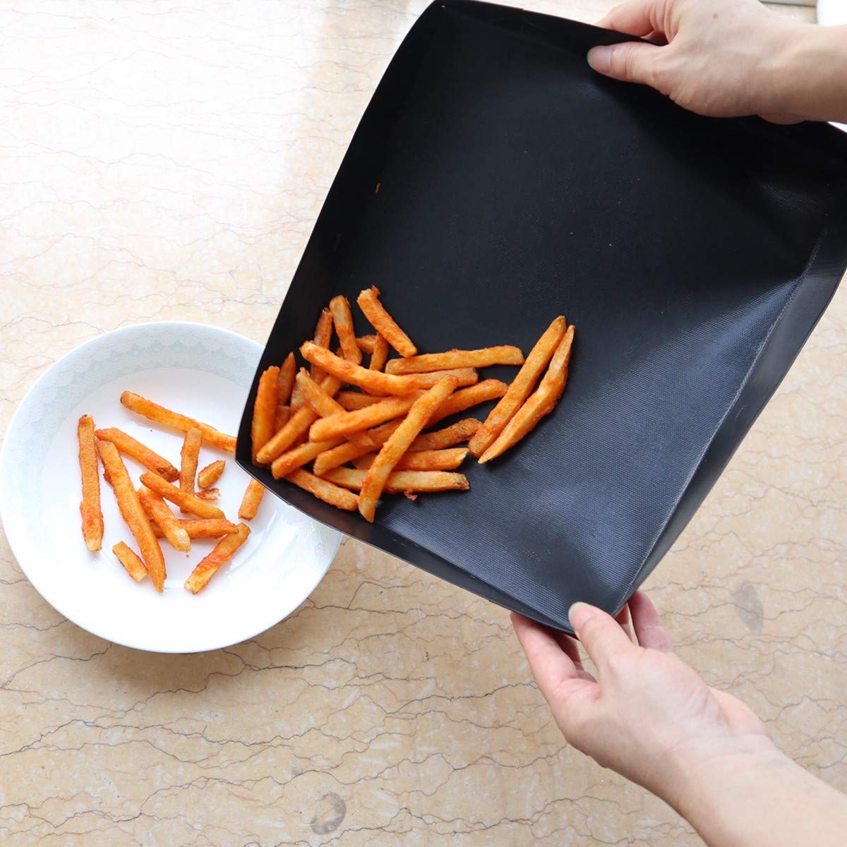 Non-Stick PTFE Toaster Baking Tray & BBQ Basket - Solid Cooking Basket for Speed Ovens, Quick Ovens - Perfect for Chips, Chicken Wings, Bread Heating & Grilling - Ideal for Home Cooking, Camping & Outdoor BBQ
