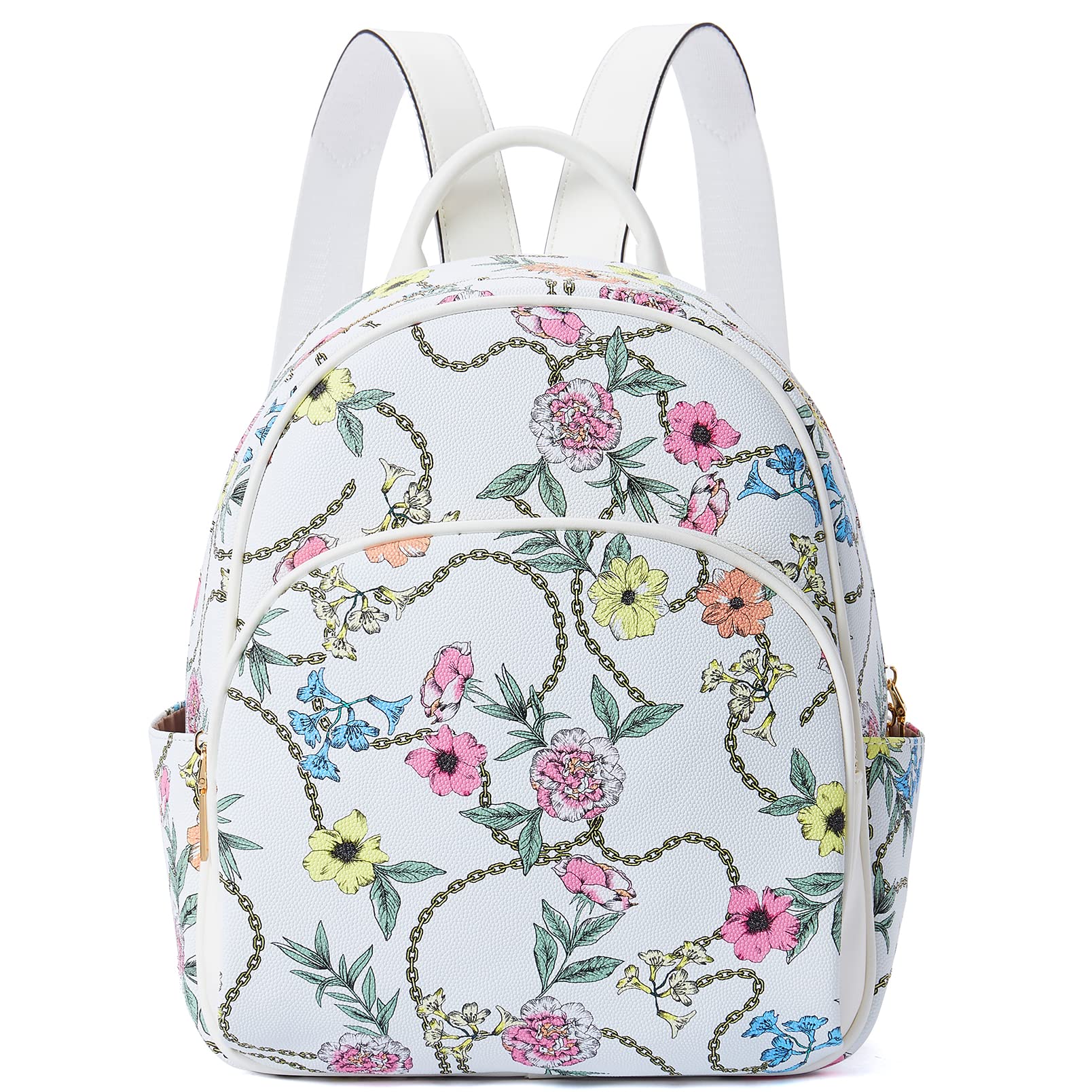 Stylish Mini Leather Backpack Purse for Women - Cute Floral Designer Shoulder Bag for Casual Travel, Work & Daily Use