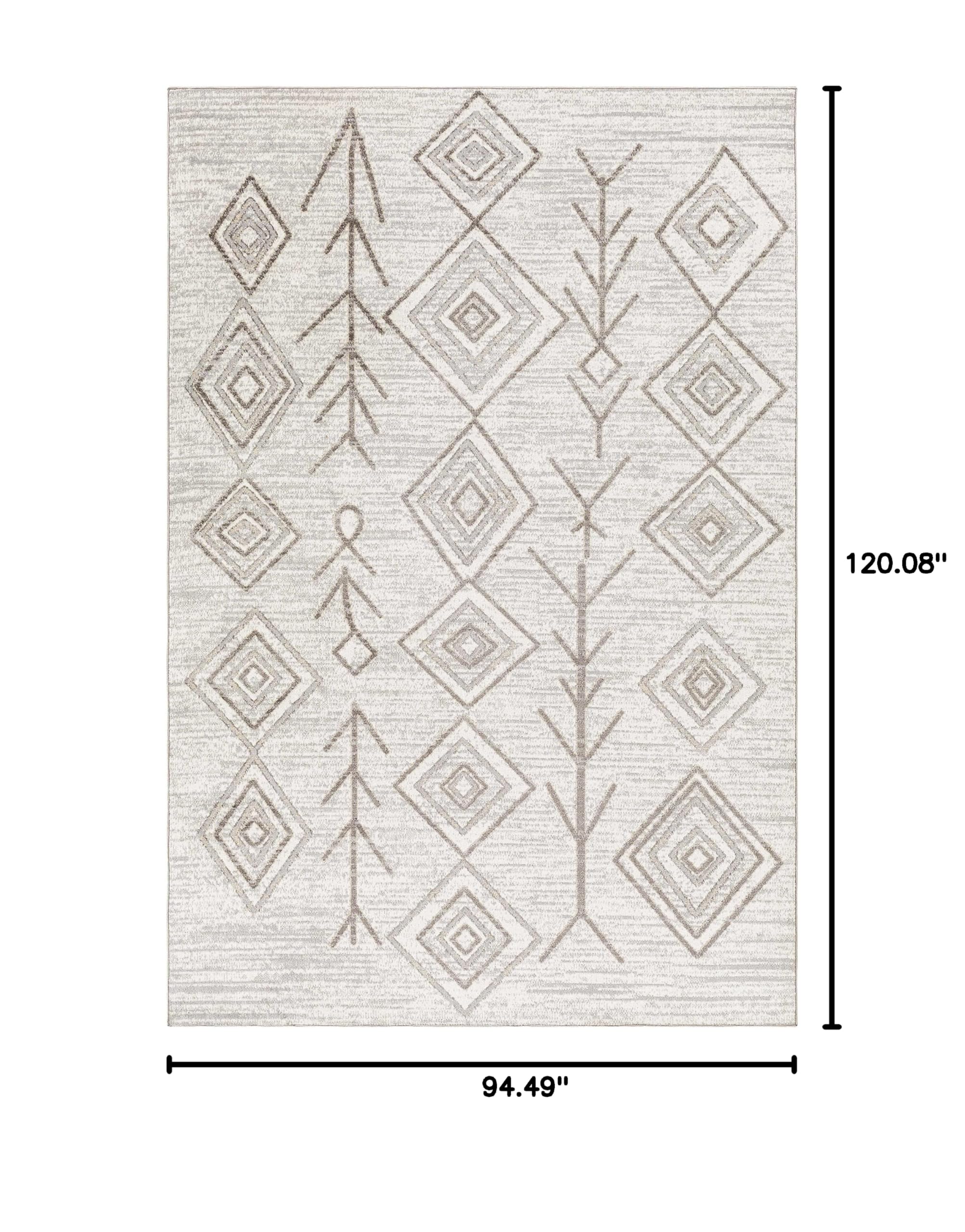 Kericho Machine Washable Area Rug - Soft & Durable for Living Room, Bedroom - Brown & Gray - 7'10