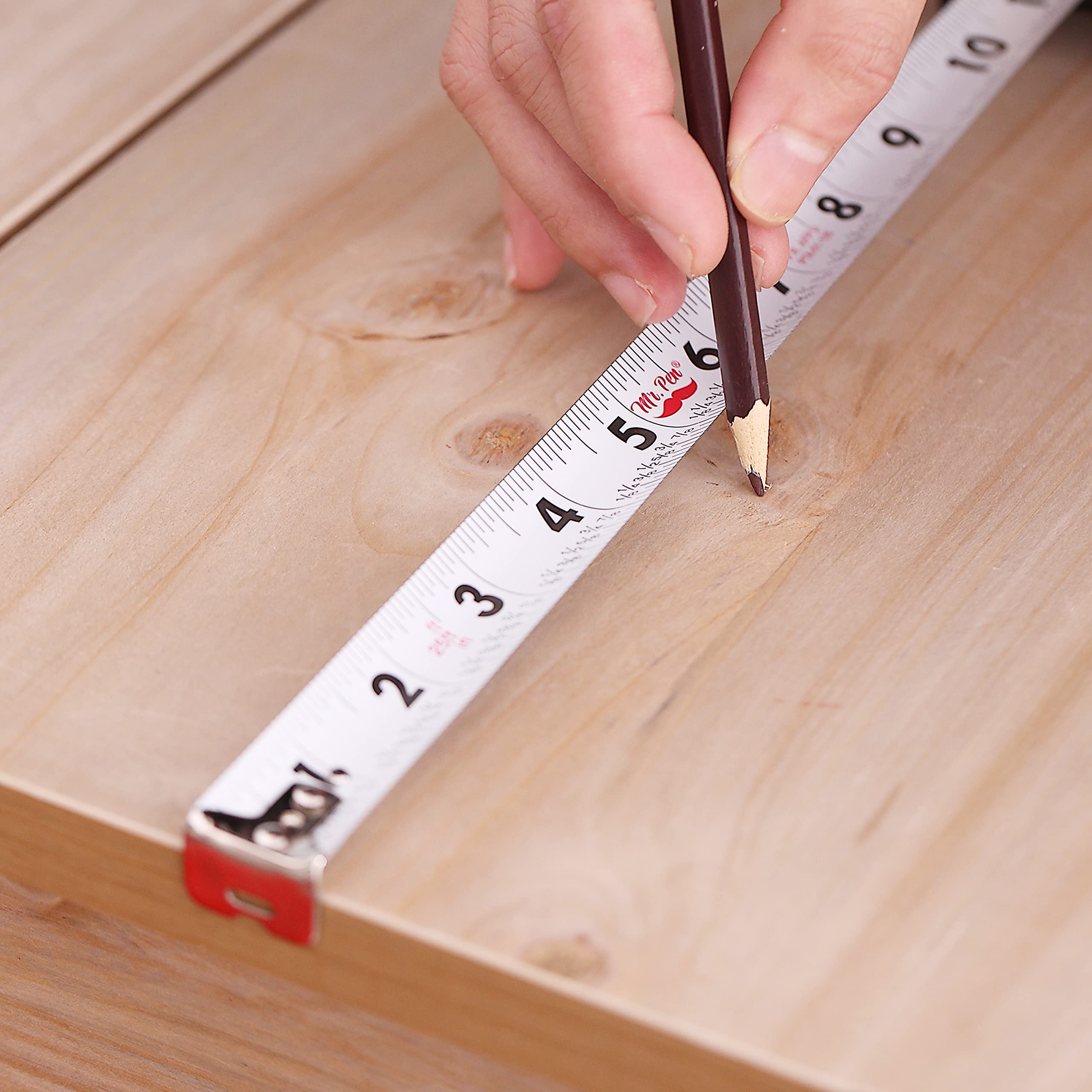 **Mr. Pen 25-Foot Steel Retractable Tape Measure with Fractions - Easy Read, Durable Construction for DIY, Construction, and Home Improvement Projects**