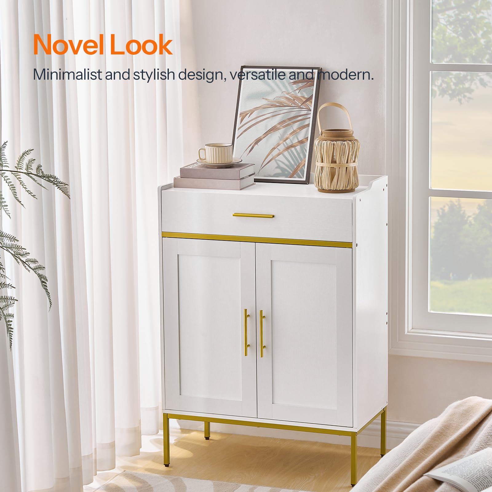 HOOBRO 5-Tier Wooden Shoe Storage Cabinet with Doors & Drawers, 36.6