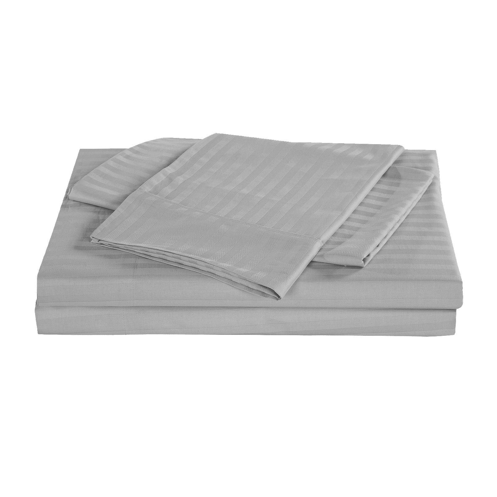 Kensington 1200 Thread Count 100% Egyptian Cotton Sheet Set - Luxury Hotel Grade Stripe Bedding for Double Bed, Soft & Breathable for All Seasons Use