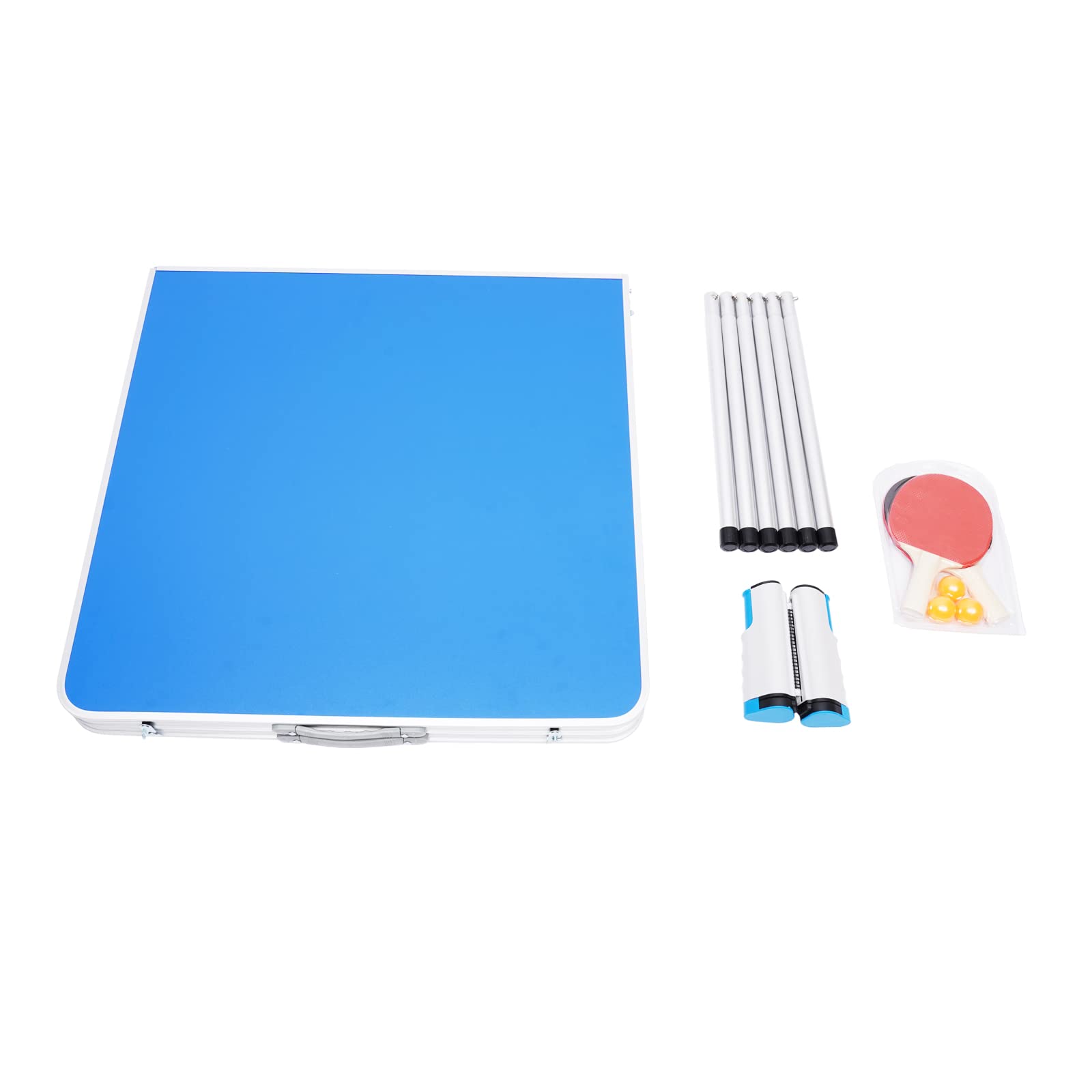 Foldable Ping Pong Table Set with Net, 2 Paddles & 3 Balls - Portable Indoor/Outdoor Table Tennis for Home, Office, Backyard & Game Room Fun