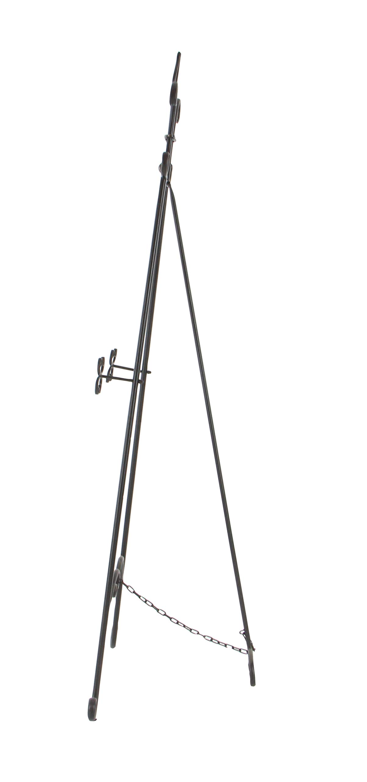 Deco 79 Extra Large Black Metal Scroll Adjustable Display Stand Easel with Chain Support - 23