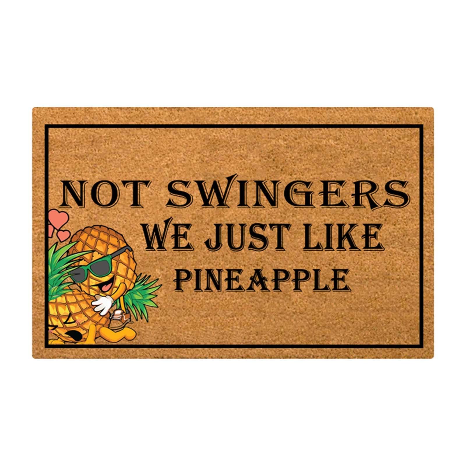 Non-Slip Pineapple Door Mat - Durable 16x24 Inch Indoor/Outdoor Entryway Rug for High Traffic Areas - Perfect for Front Door, Garage, Patio & Mudroom - Fun Tropical Home Decor