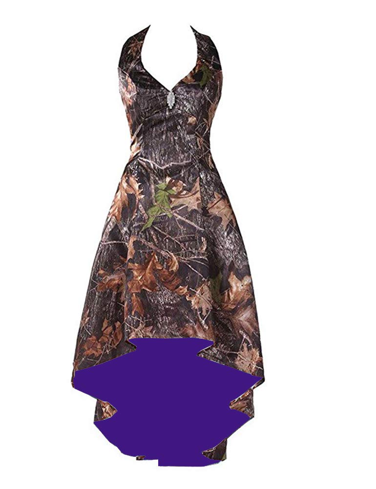 Ci-ONE Camo Print Homecoming Dress | Halter Neck Prom Gown | High Low Hem Wedding Dress for Women - Perfect for Dances, Parties & Special Occasions