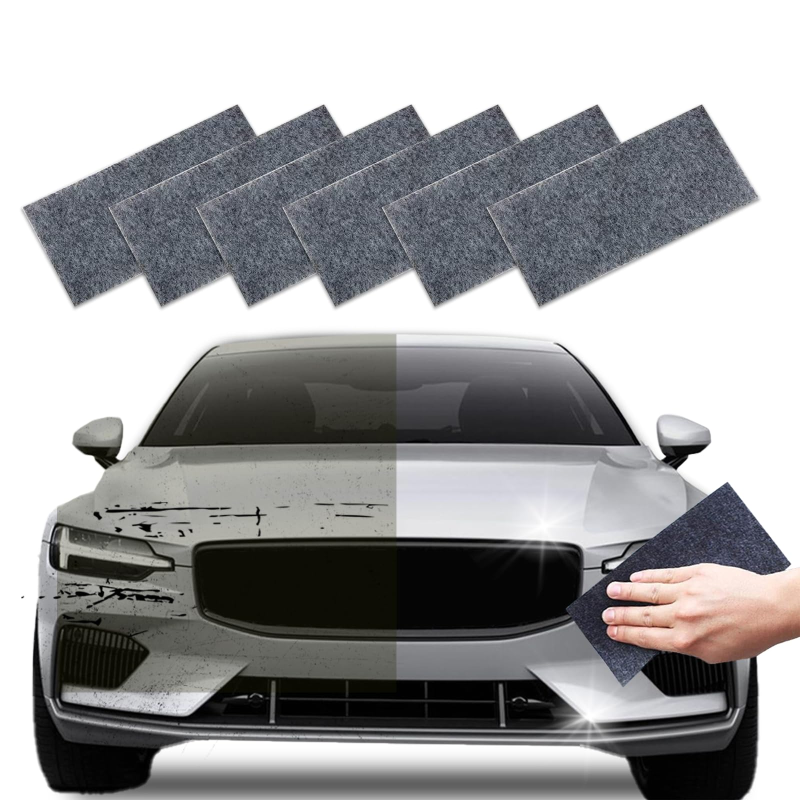 6PCS Nano Sparkle Cloth for Car Scratches - Advanced Scratch Remover Kit for Cars, Swirl Marks, Paint Residues & Water Spots | Car Detailing & Polishing Accessories | Perfect for DIY Car Care & Professional Auto Detailing