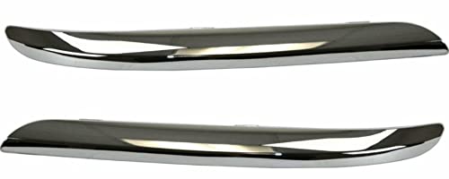 Parts N Go 2011-2014 Chrysler 300 Sedan Silver Front Bumper Molding Set - Driver & Passenger Side (Left & Right) - OEM 68127941AB 68127940AB CH1046103 CH1047103 - Perfect Fit Replacement for Damaged or Worn Trim