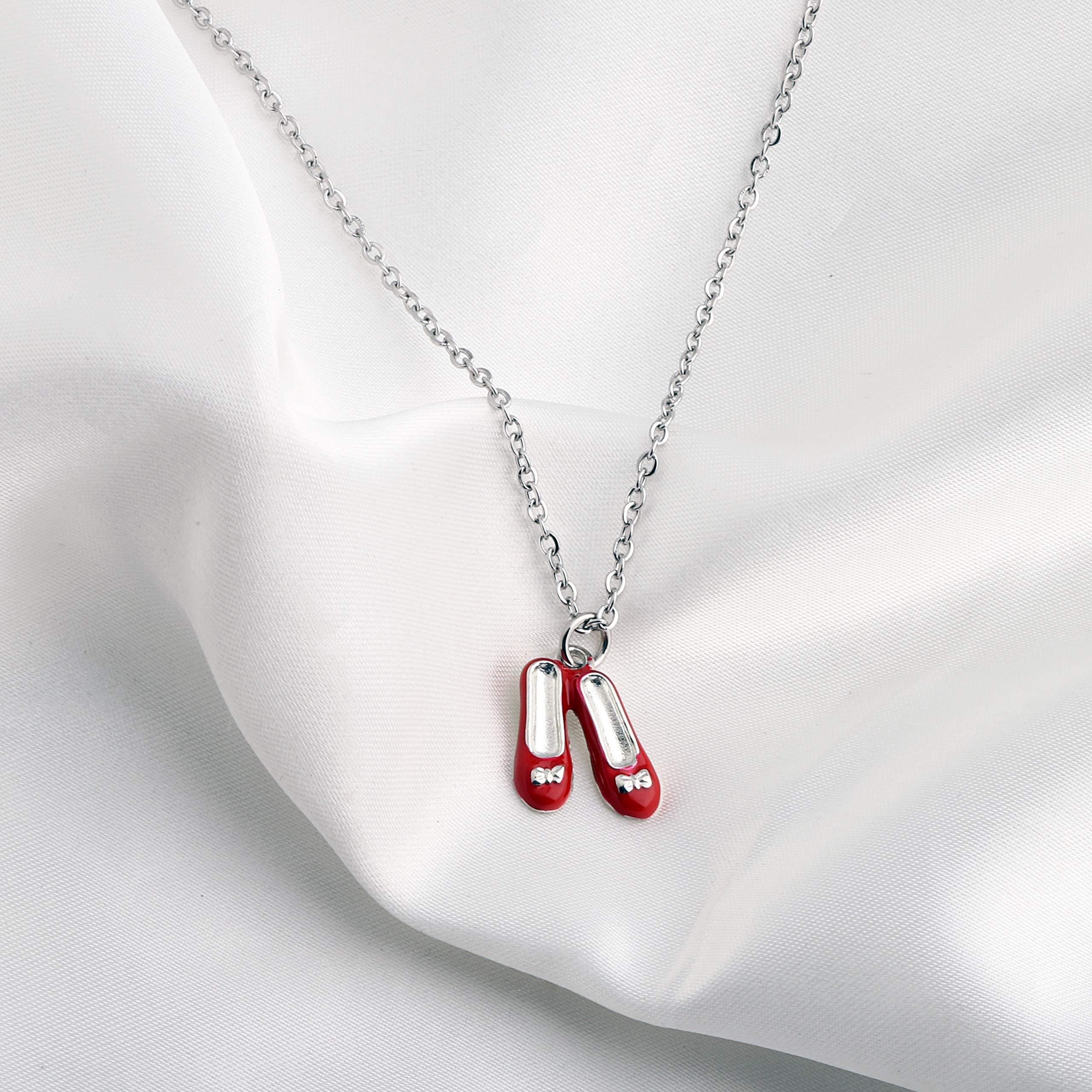 Sweet Home Inspired Necklace - Red Enamel Shoe Charm Pendant Jewelry | Perfect Gift for K-Drama Fans & Anime Lovers | Great for Cosplay, Birthday Presents & Fashion Accessories