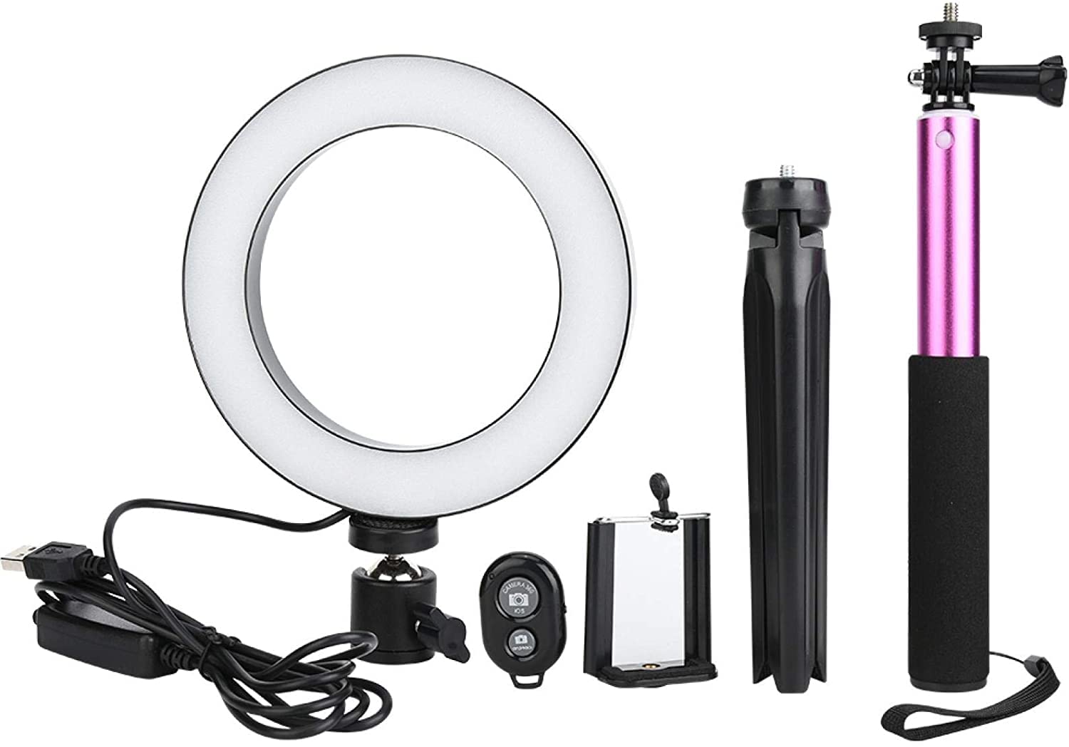 Professional Photography Ring Light Kit - Adjustable Height, 3 Color Temperatures & 10 Brightness Levels for YouTube Videos, TikTok Live Streaming, Makeup Tutorials and Home Studio Lighting