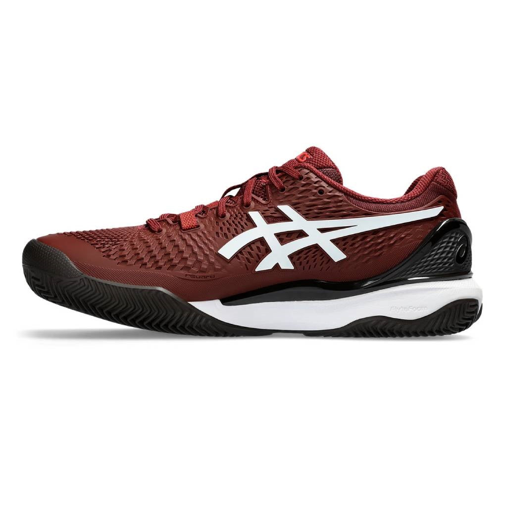 ASICS Gel Resolution 9 Men's Clay Court Tennis Shoes - Red/White | High-Performance Stability & Durability for Competitive Play on Clay Courts