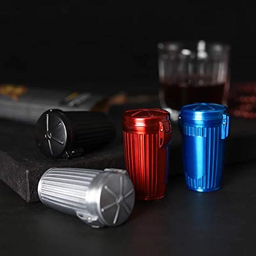 Mini Metal Trash Can with Lid - Portable Ashtray & Cigarette Holder for Home, Office, Car, and Outdoor Use - Perfect for Smokers (1 Pack)