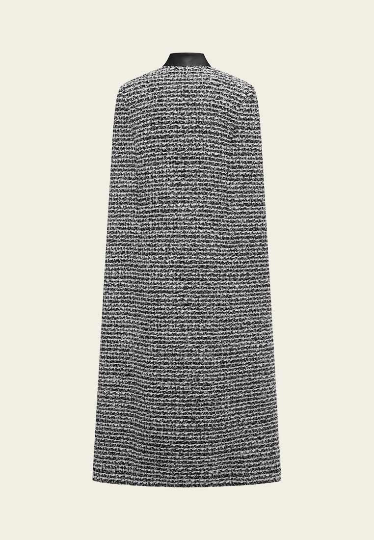 Stylish Mixed Grey Wool Ankle-Length Cape for Women - Perfect for Fall Fashion, Outdoor Events & Evening Occasions