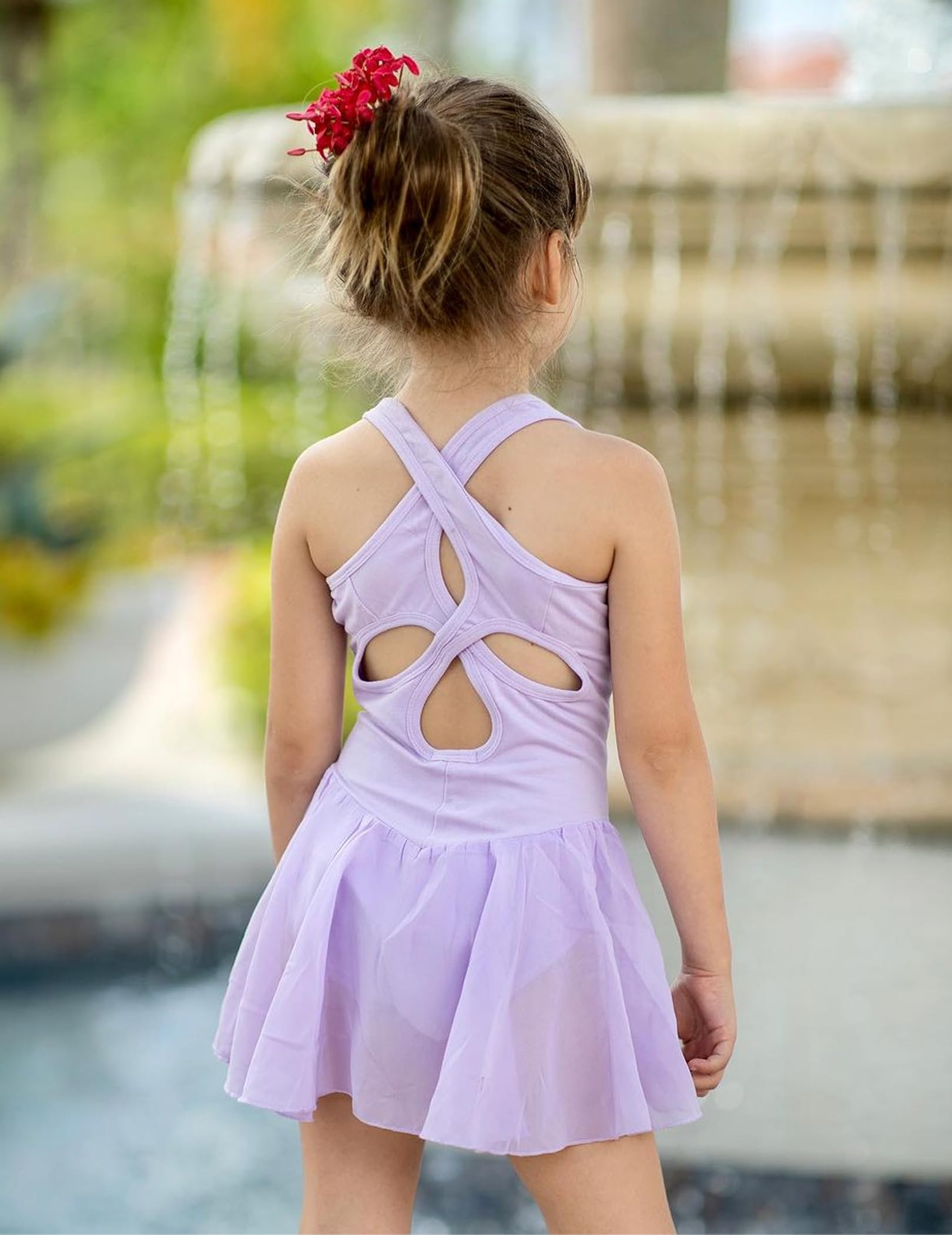 Arshiner Girls Ballet Leotard with Skirt - Sleeveless Dance Dress for Kids - Hollow Back Design - Perfect for Ballet Class, Recital & Dance Performance