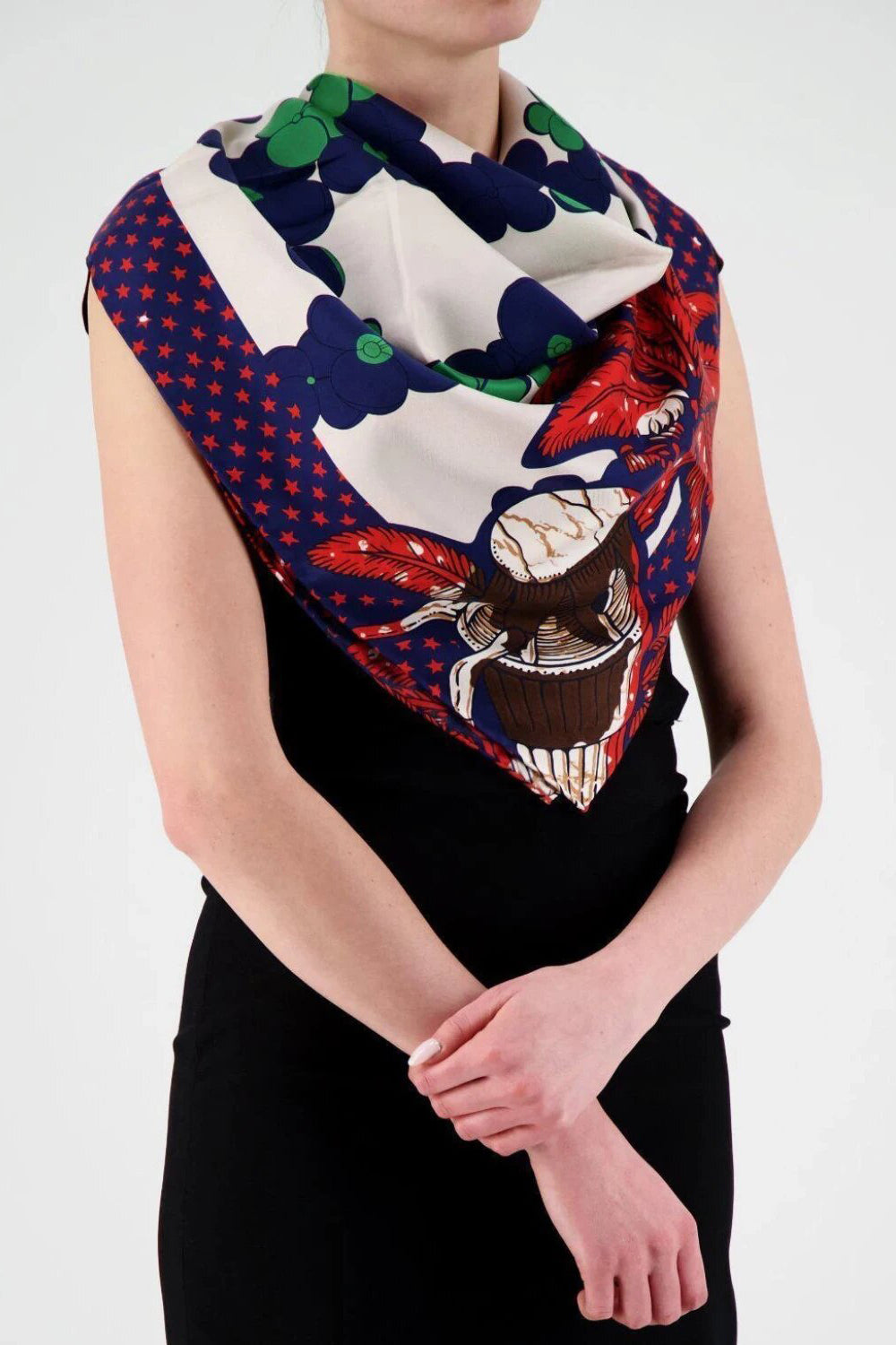 Mantero Ivory Rio Vibes 2 - Elegant Women's Silk Scarf for Fashion & Gift Giving - Perfect for Parties, Weddings & Office Wear