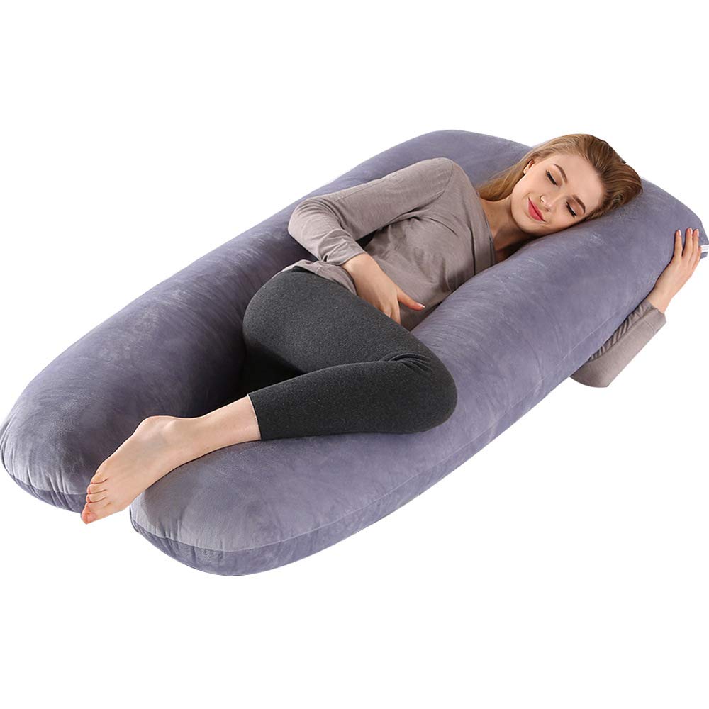 U-Shaped Maternity Pillow for Pregnancy Support - Hypoallergenic Full Body Pillow for Waist, Leg, Belly & Neck Relief (170x80cm) - Perfect for Sleeping Comfort During Pregnancy & Postpartum Recovery