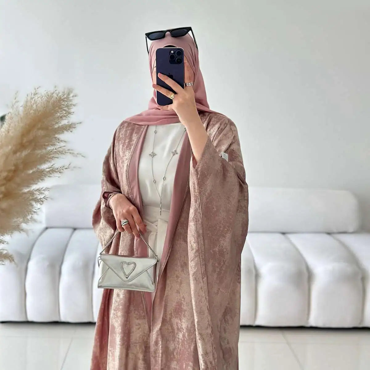 Elegant Muslim Women's Open Abaya Dress - Modest Long Cardigan for Prayer & Daily Wear - Perfect for Hijab Outfits & Special Occasions