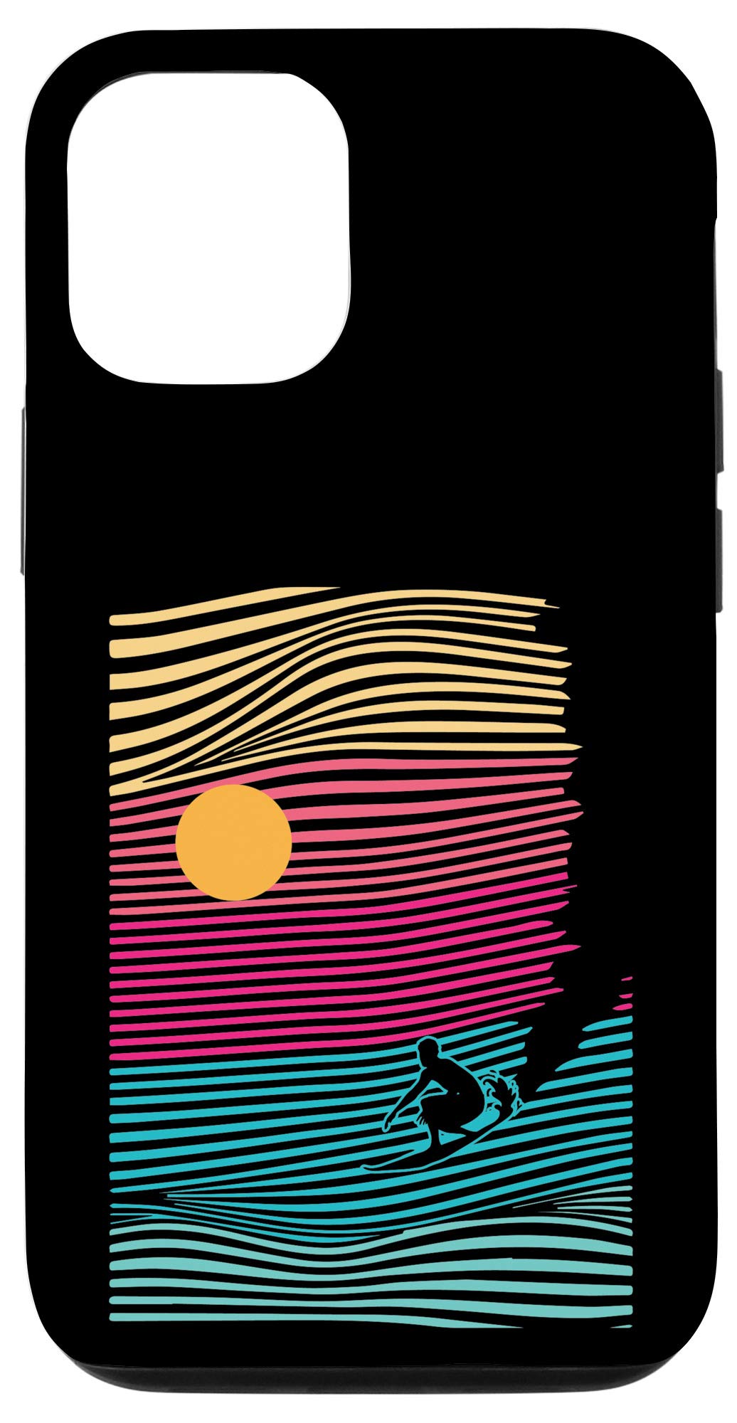 iPhone 12/12 Pro Case - Retro Surfing Waves Design - Perfect Gift for Surfers & Beach Lovers - Durable Protection for Daily Use, Travel & Outdoor Activities