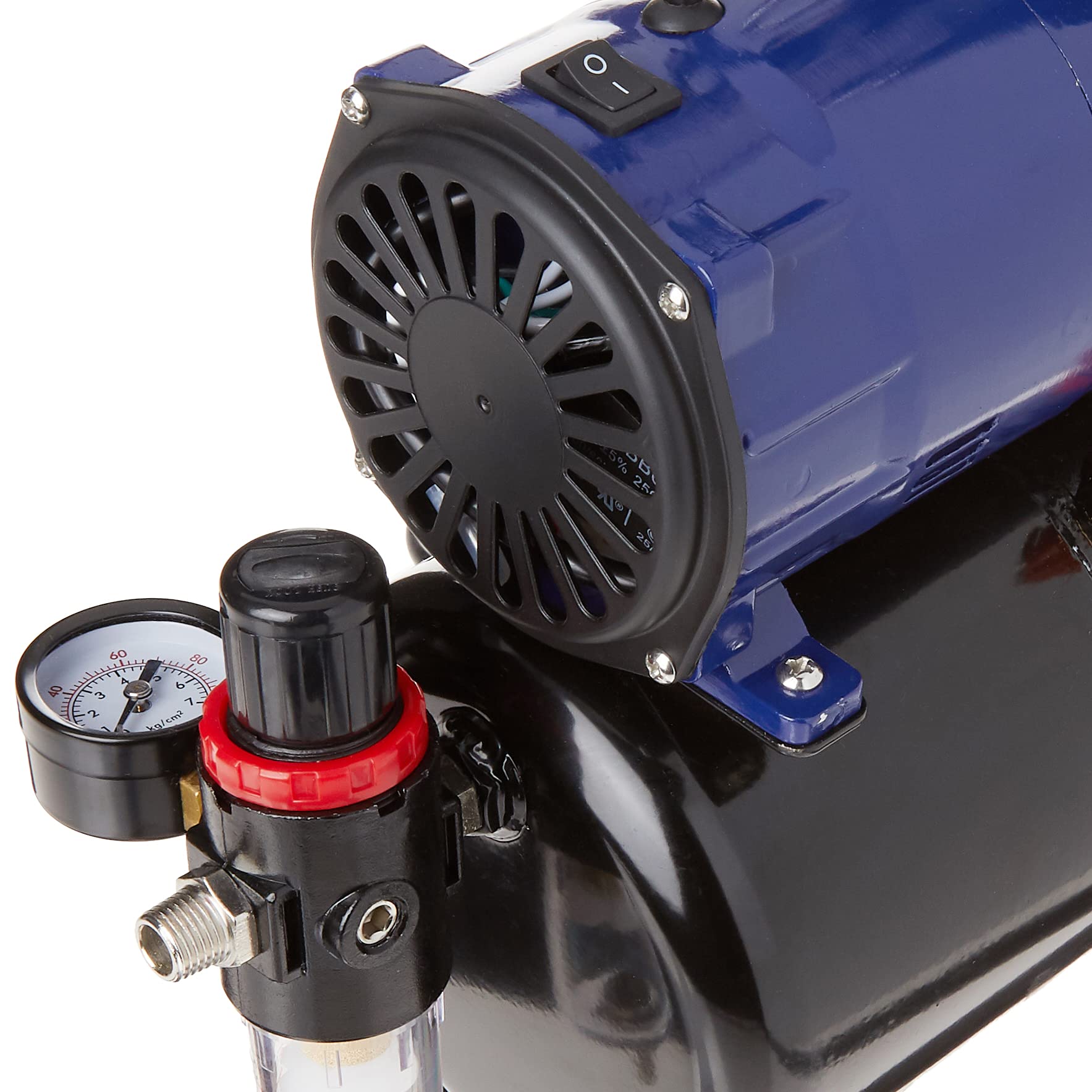 Paasche D3000R 1/5 HP Airbrush Compressor with Tank, Regulator & Moisture Trap - Blue & Black - Perfect for Airbrushing, Hobby Painting & DIY Crafts