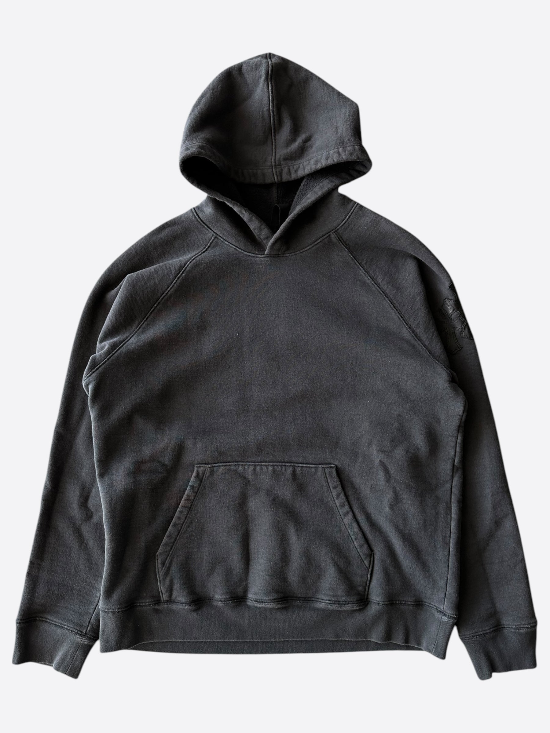 Chrome Hearts Black Triple Cross Patch Hoodie for Men & Women | Gothic Streetwear | Perfect for Casual Wear, Concerts, and Night Outfits
